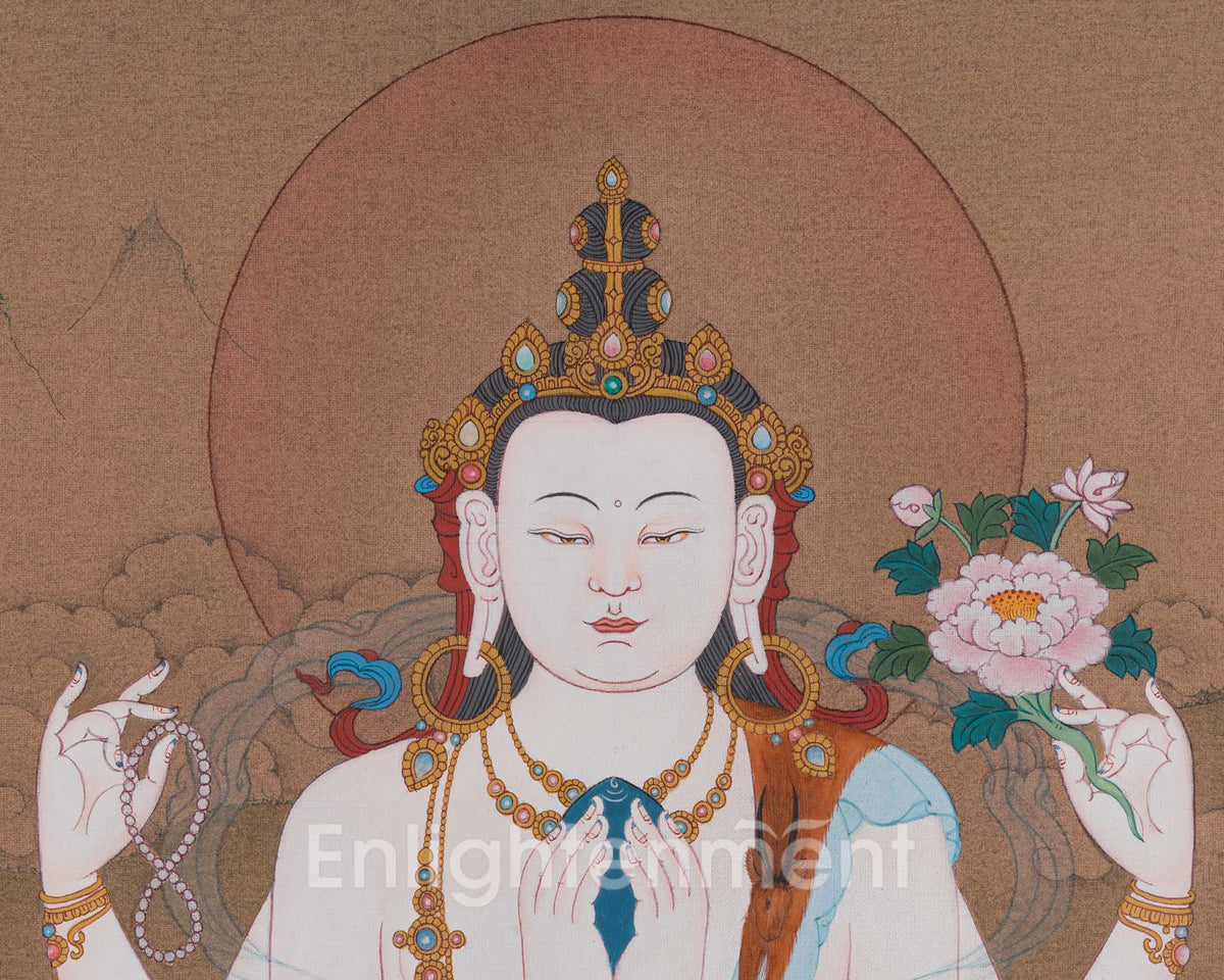 Chenrezig Embodiment of Compassion Thangka | The Bodhisattva Avalokiteshvara