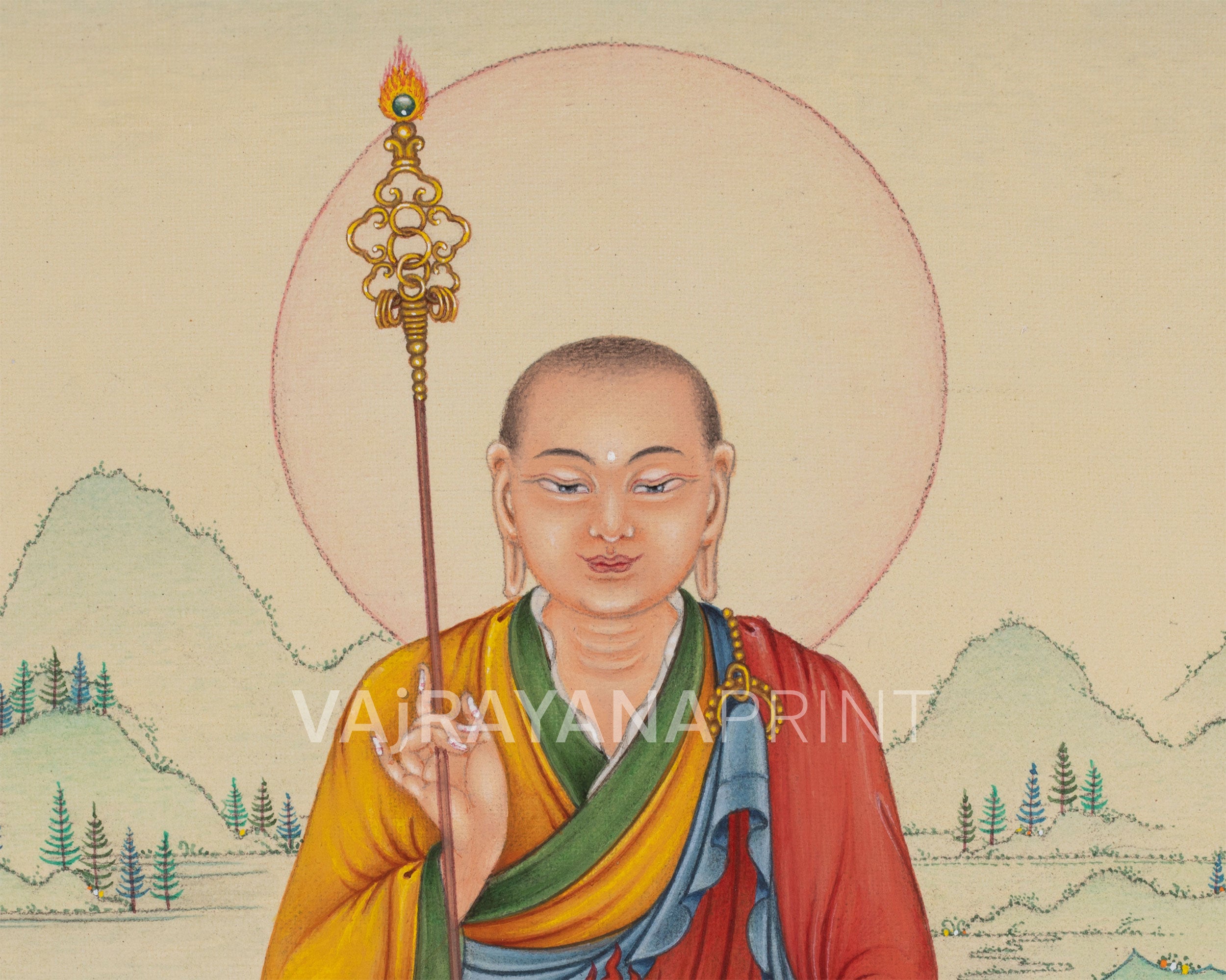 Spiritual Protector Kshitigarbha Print | Digital Print | Guardian of the Six Realms
