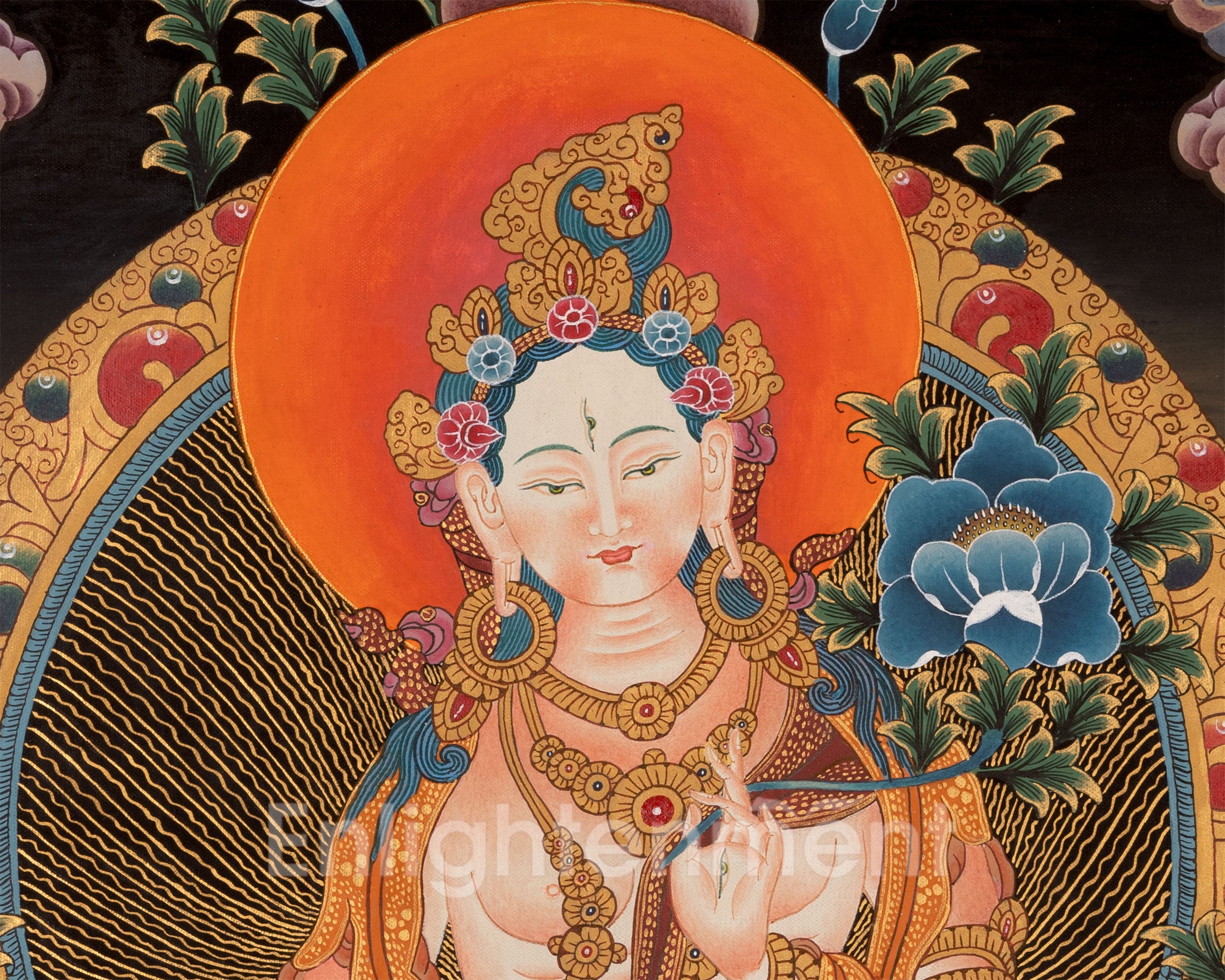 Religious White Tara Thangka | Symbol of Compassion, Healing, and Long Life