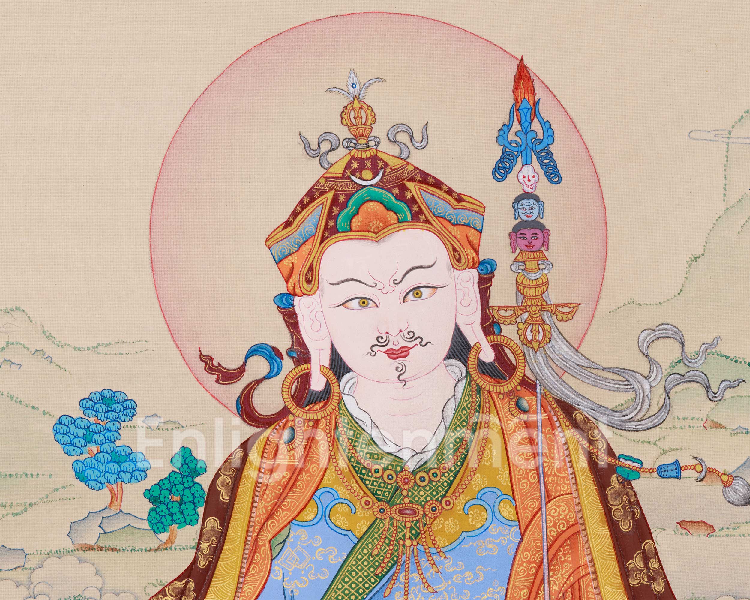 Tibetan Guru Rinpoche Artwork | Padmasambhava Lotus-Born Master