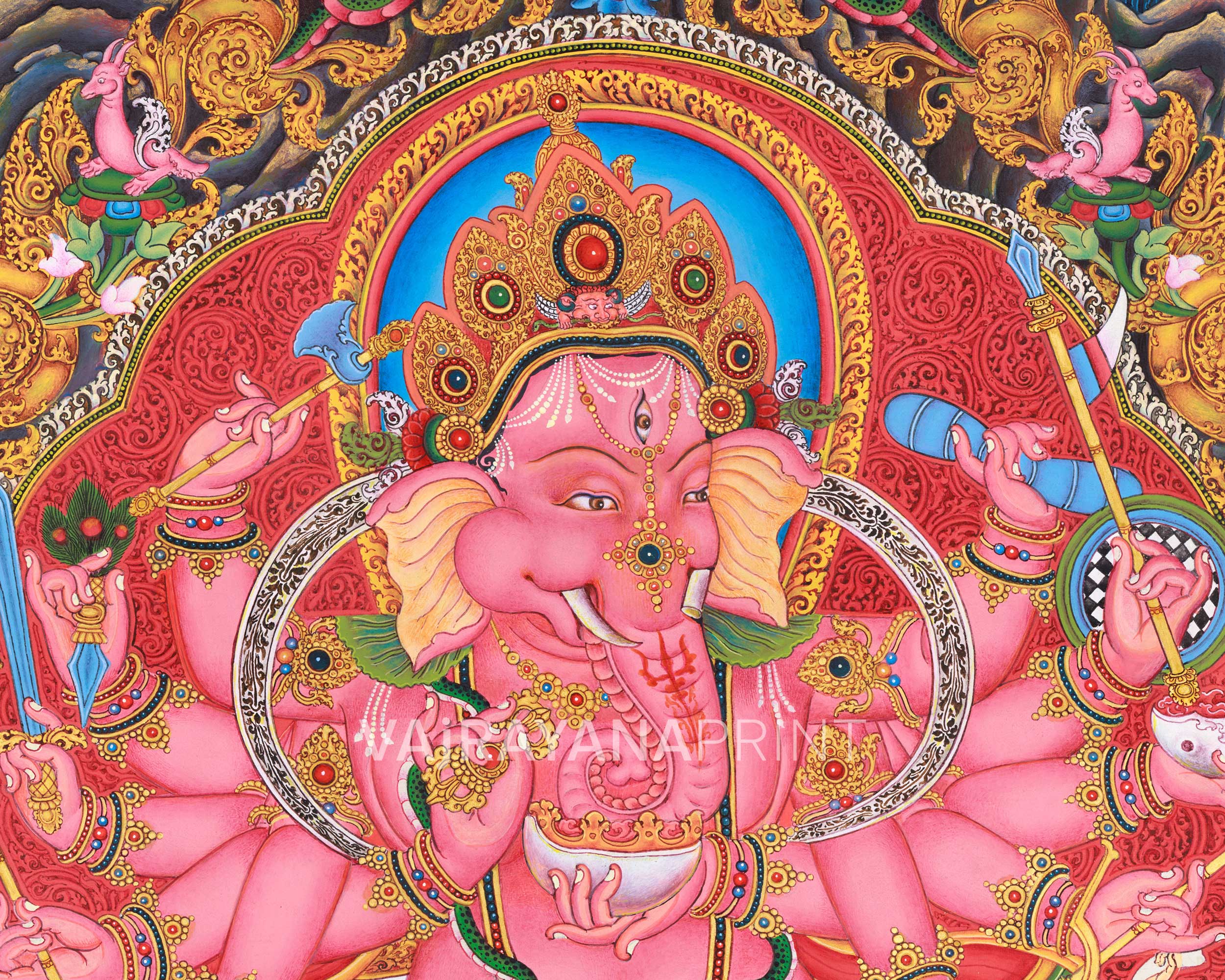 Ganesh Thangka Print for Abundance | Traditional Ganapati Artwork | Spiritual Gift Ideas