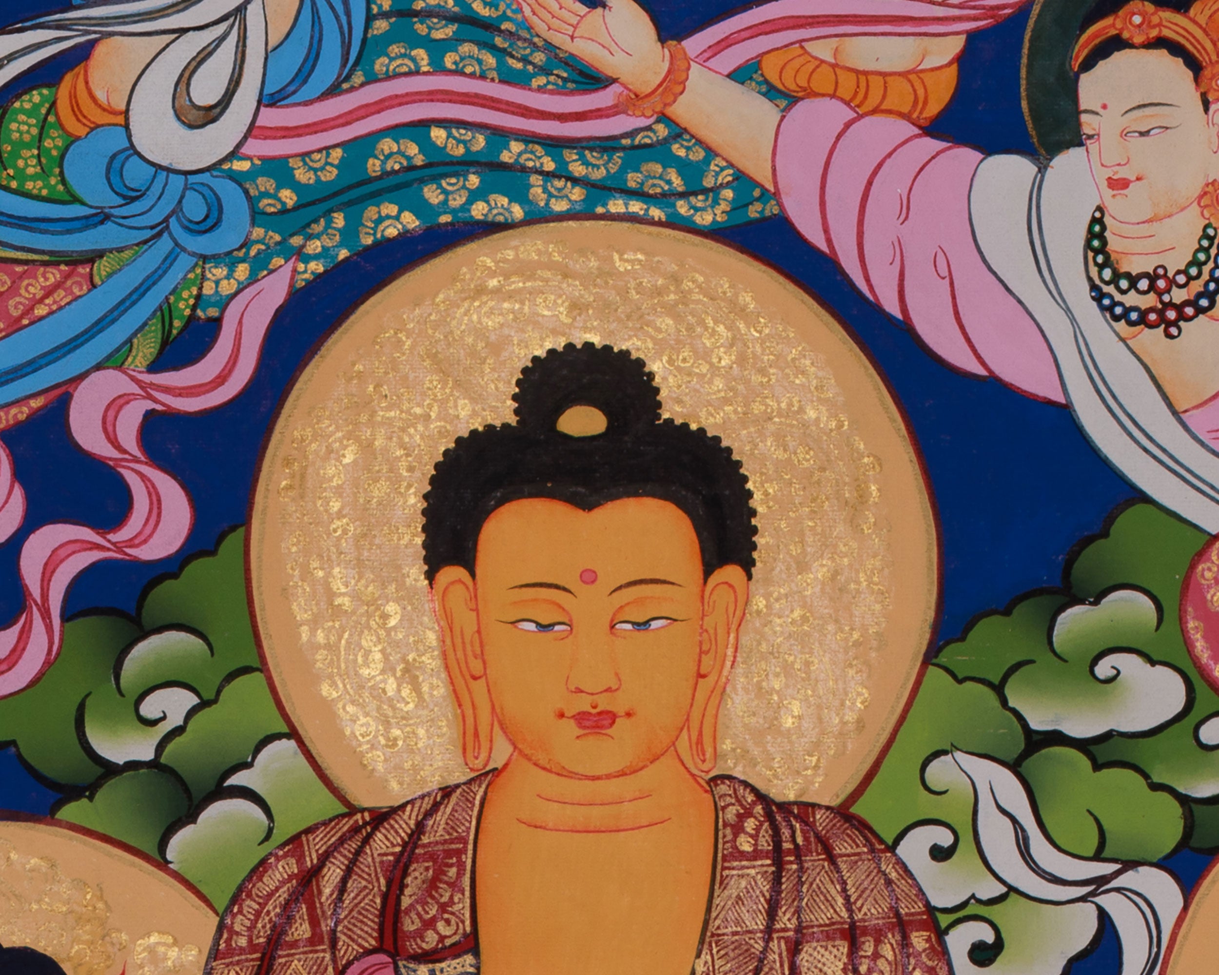 Standing Buddha Thangka | Symbol of Peace, Enlightenment, and Divine Grace