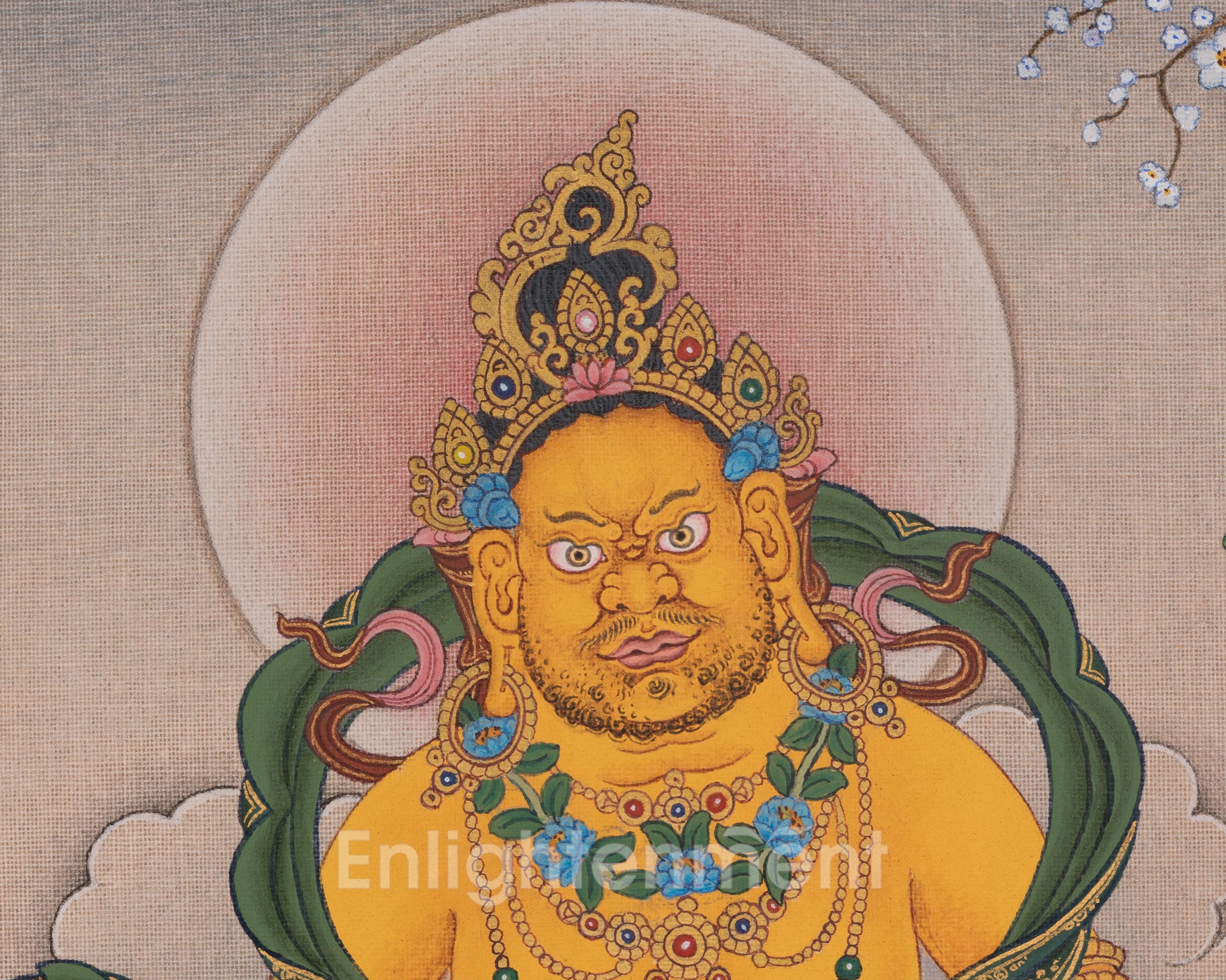 Dzambhala Meditation Thangka | Wealth Deity Artwork | Tibetan Buddhism