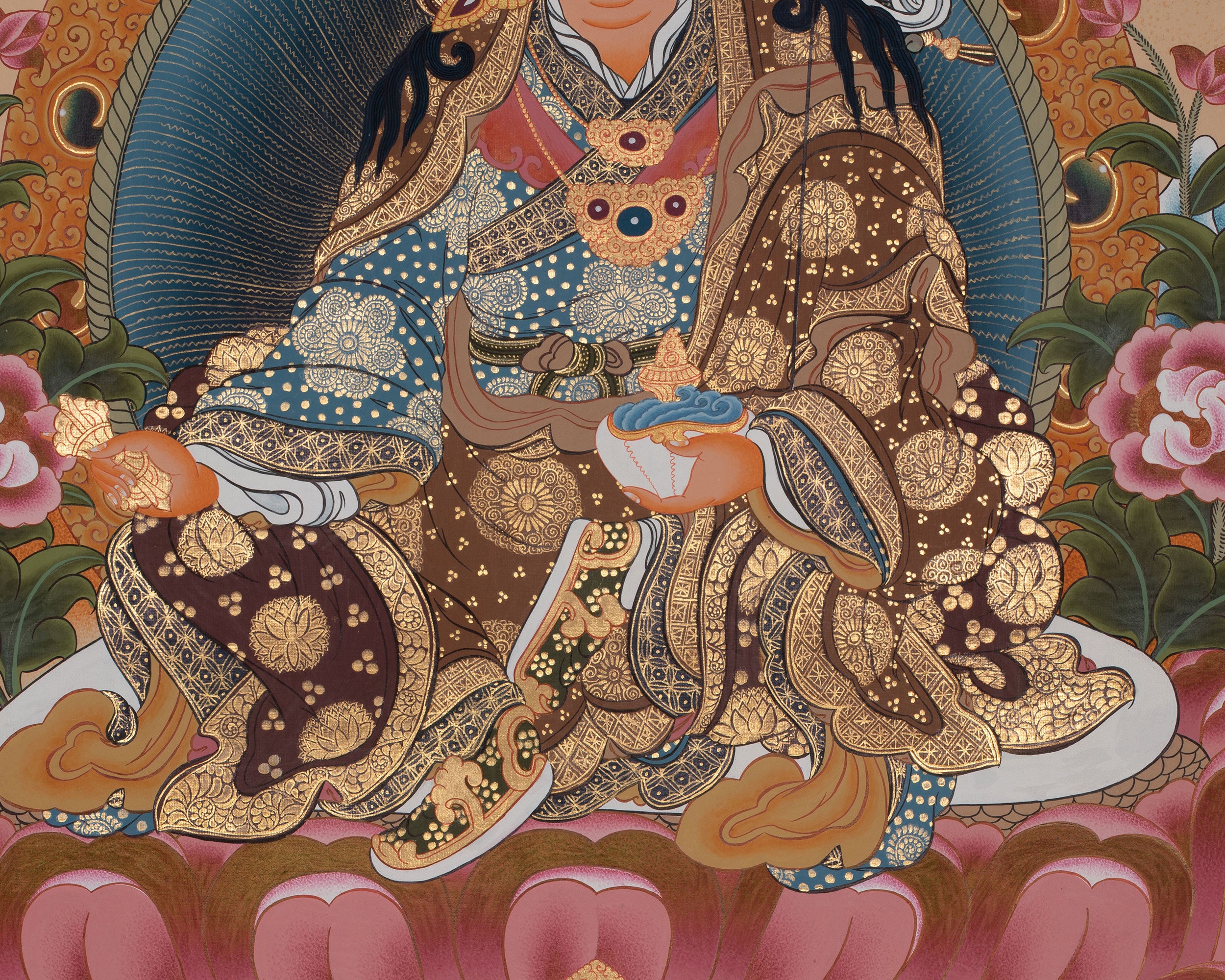 Traditional Guru Rinpoche Painting | Lotus-Born Master and Tantric Guru