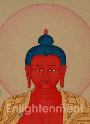 Red Amitabha Buddha Thangka | Buddha with Bodhisattvas