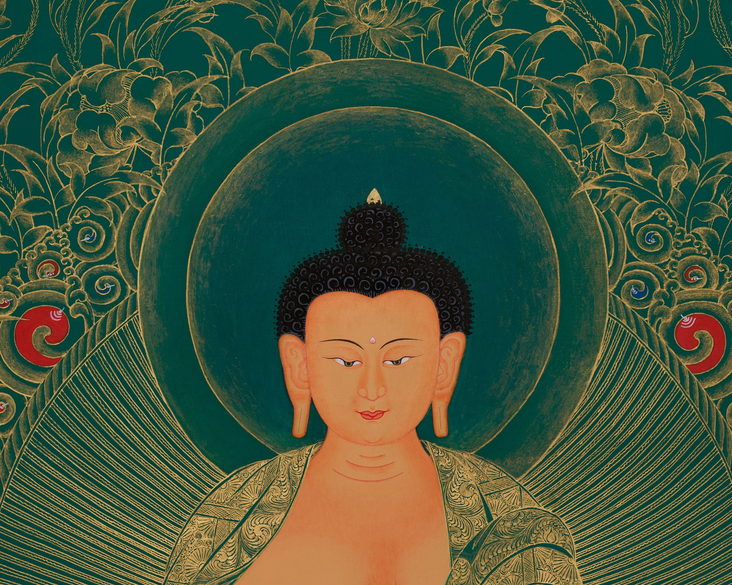 Traditional Shakyamuni Buddha Artwork | Sacred Thangka of Peace and Enlightenment