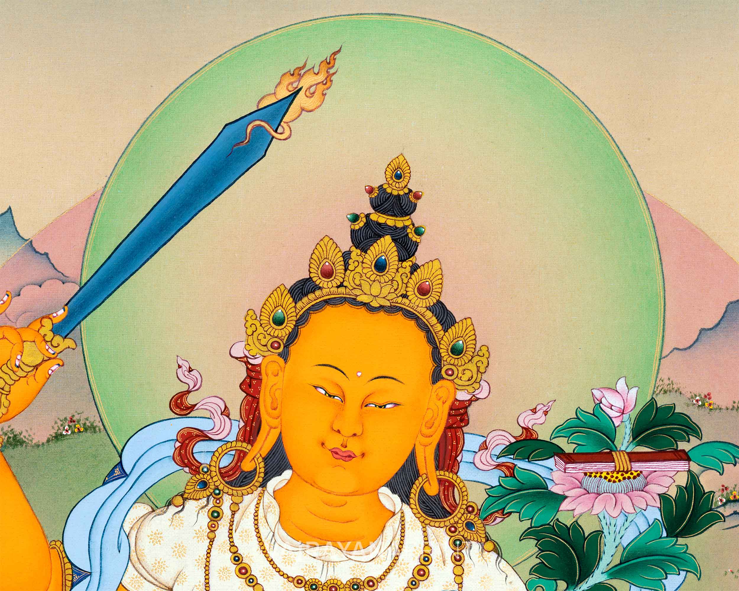 Manjushri Canvas Print's Sacred Energy | The Wisdom Deity | High Quality Giclee Print