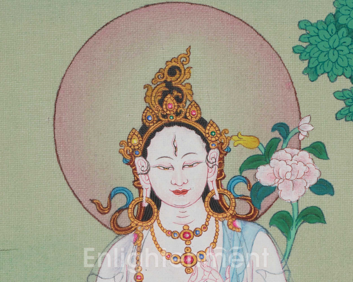 Sita Tara Healing Goddess Art | White Tara | Sacred Art of Compassion and Longevity