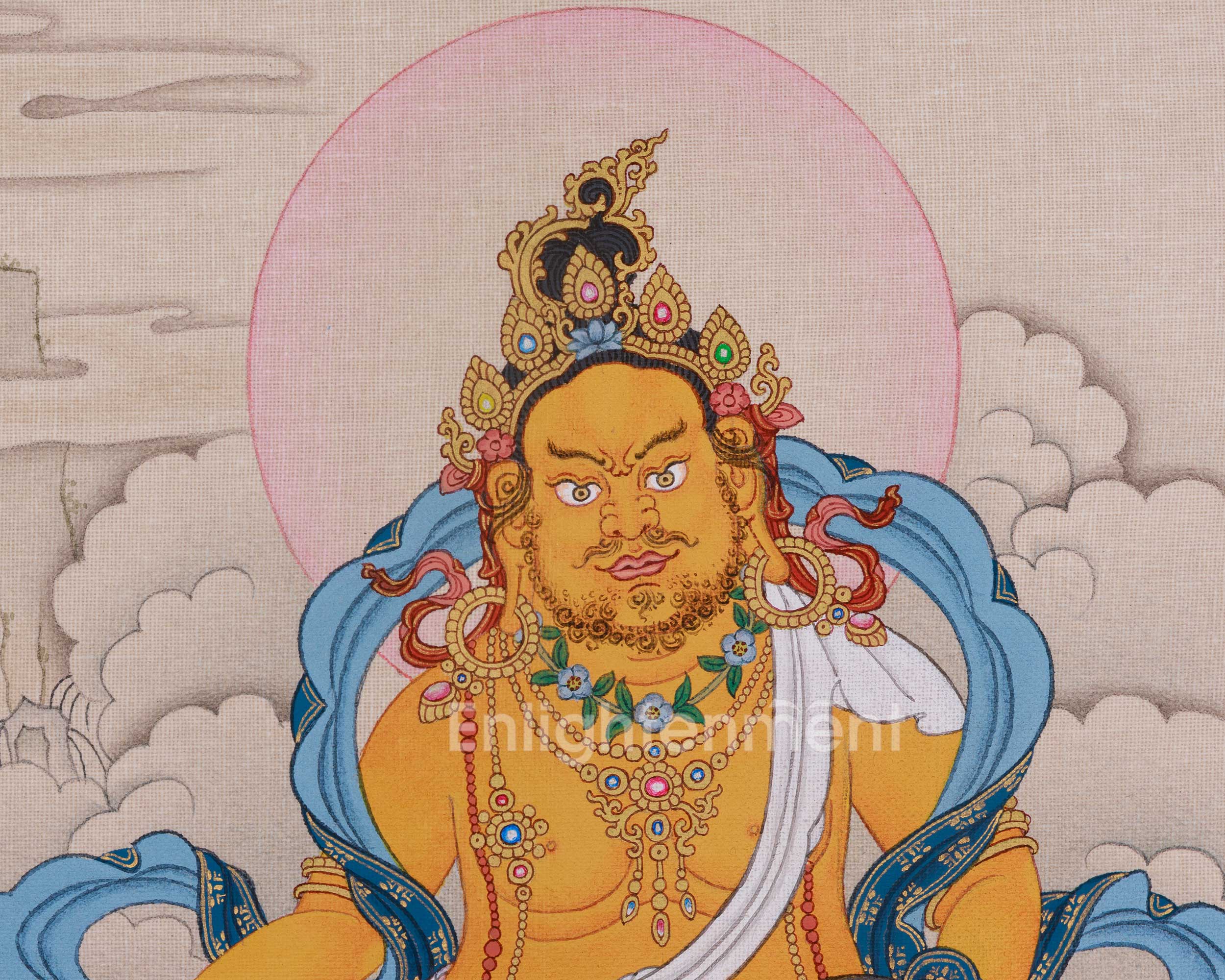 Dzambhala, The God of Wealth | A Divine Thangka of Prosperity and Blessings