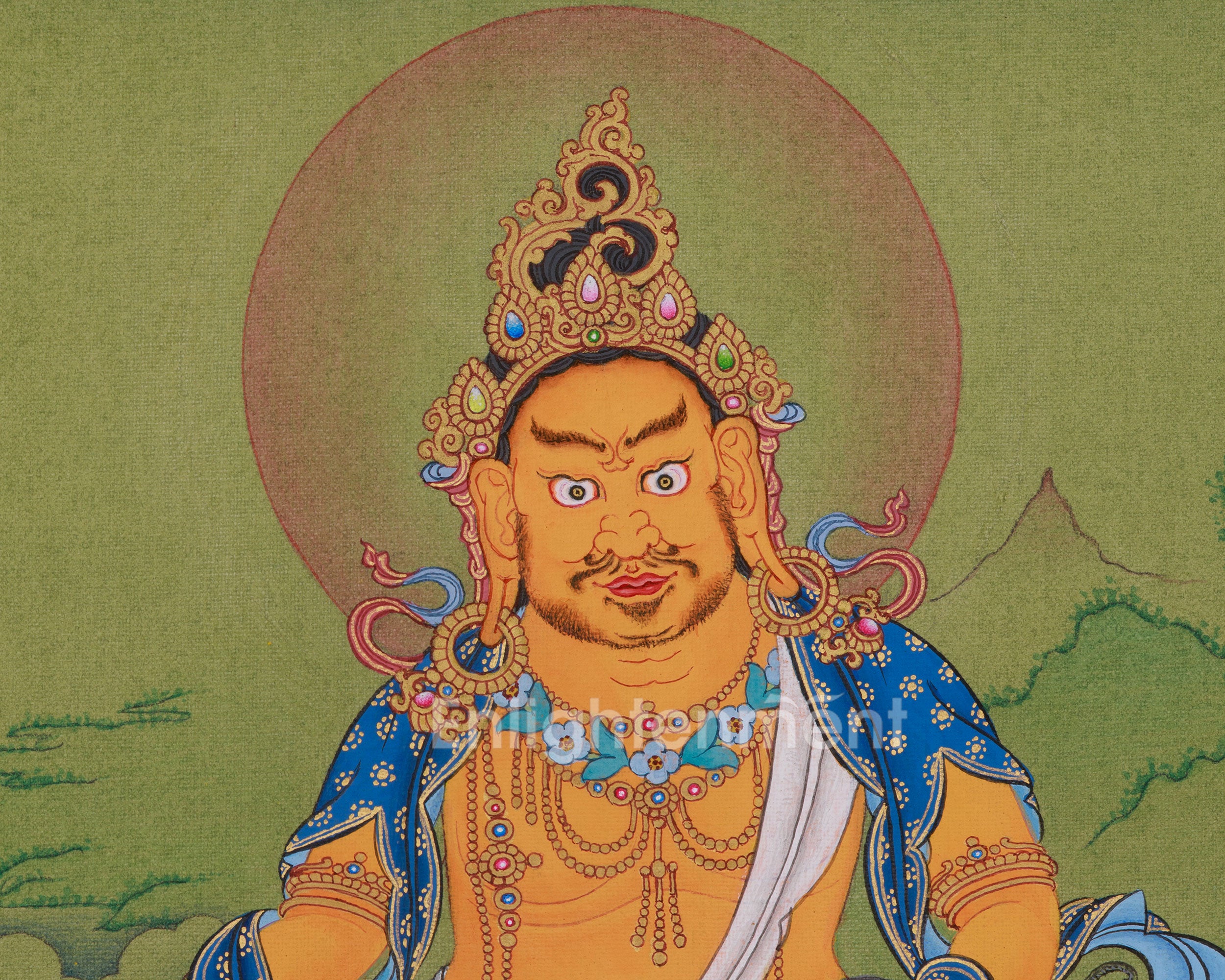 Himalayan Thangka of Dzambhala | A Divine Symbol of Wealth