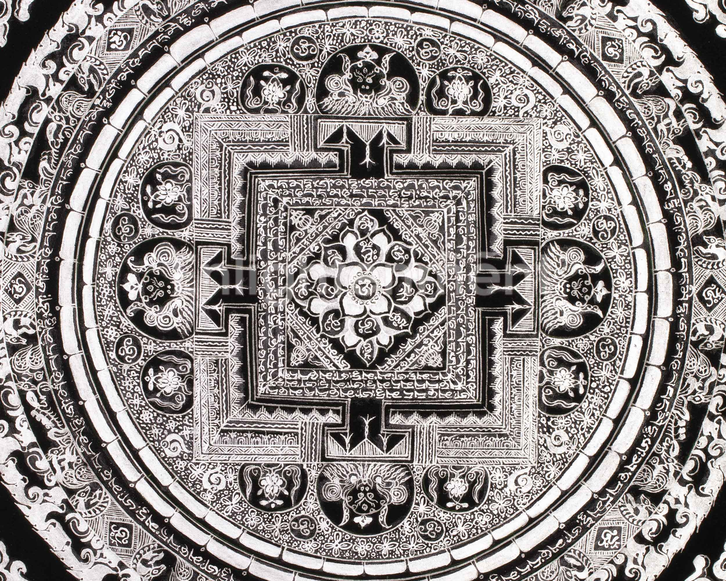 Sacred Pure Silver Mantra Mandala | Symbol of Compassion and Enlightenment