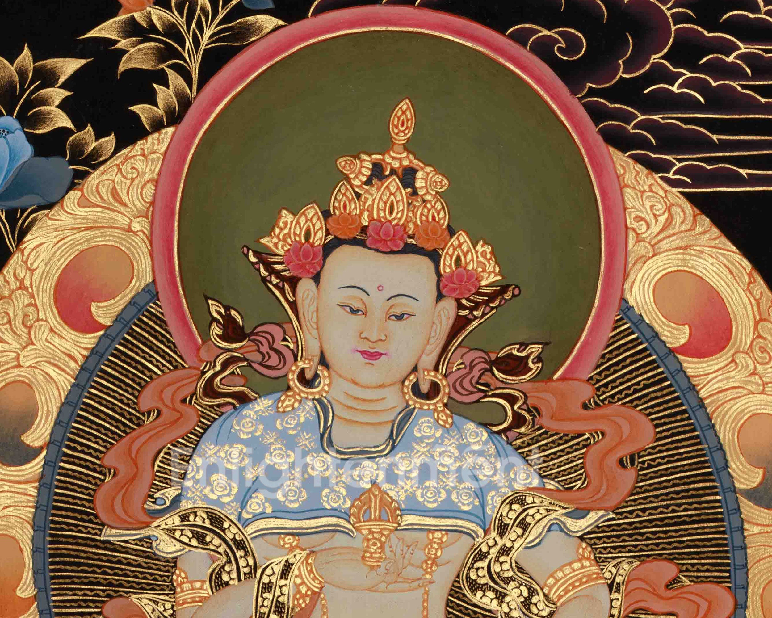 Vajrasattva Tibetan Thangka | Buddhist Purification Deity