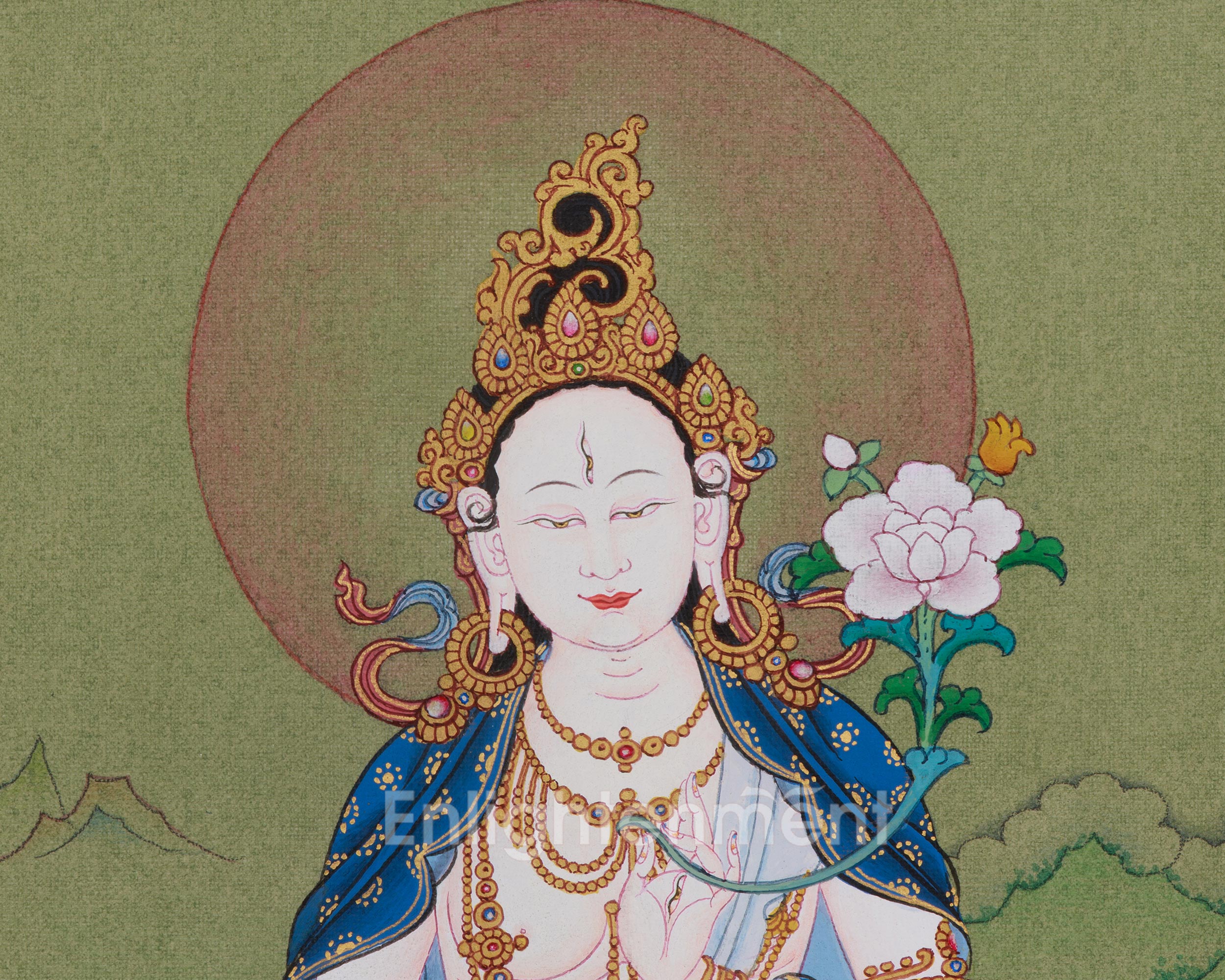 White Tara Goddess of Healing Thangka | A Divine Symbol of Compassion