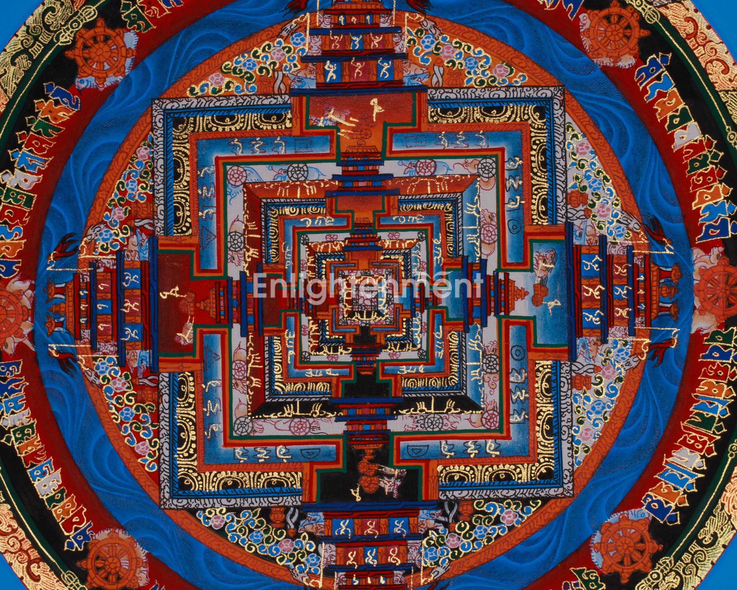 Kalachakra (Wheel of Time) Mandala Thangka | Journey Through Time and Enlightenment