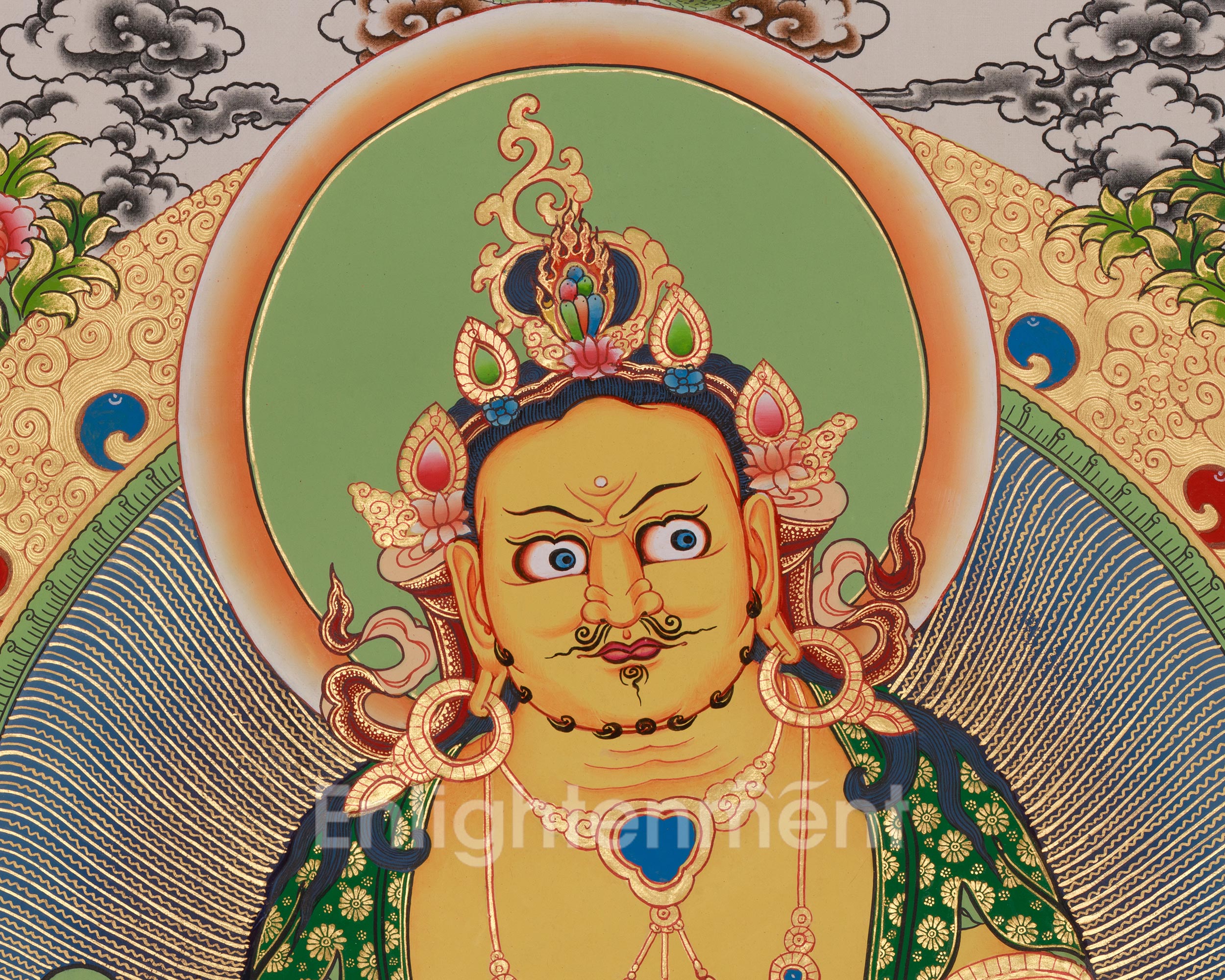 Dzambhala Buddhist Deity Thangka | Guardian of Prosperity