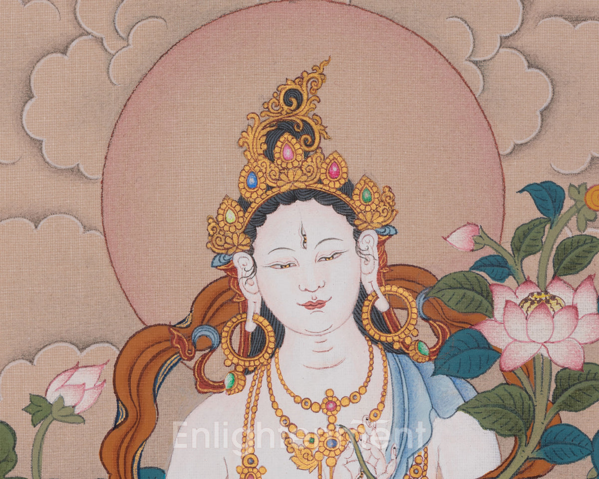 Sita Tara Divine Artwork | Seven Eyed Goddess | White Tara