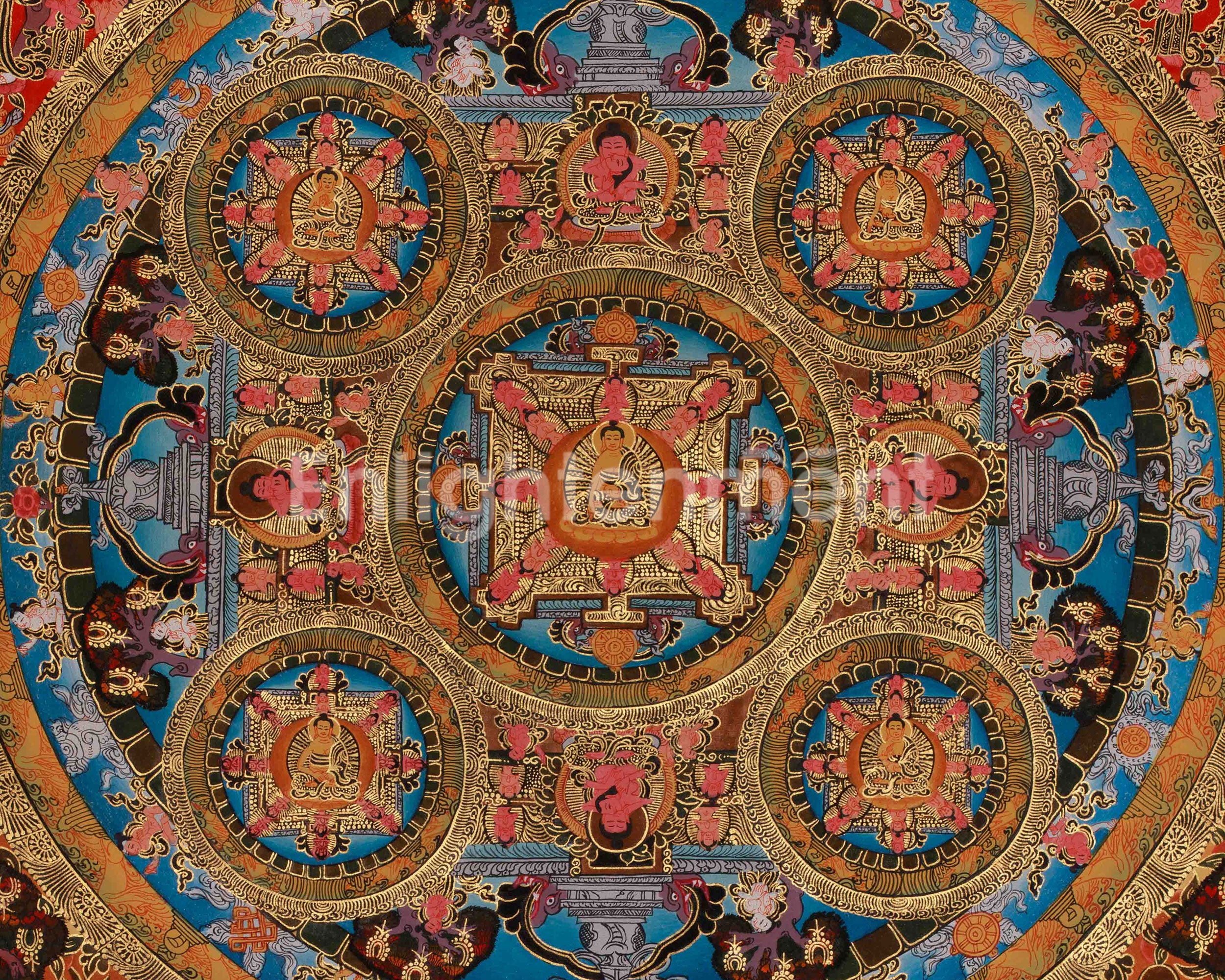 Divine Buddha Mandala Artwork | A Radiant Mandala Reflecting Wisdom, Compassion, and Peace | Meditation Altar