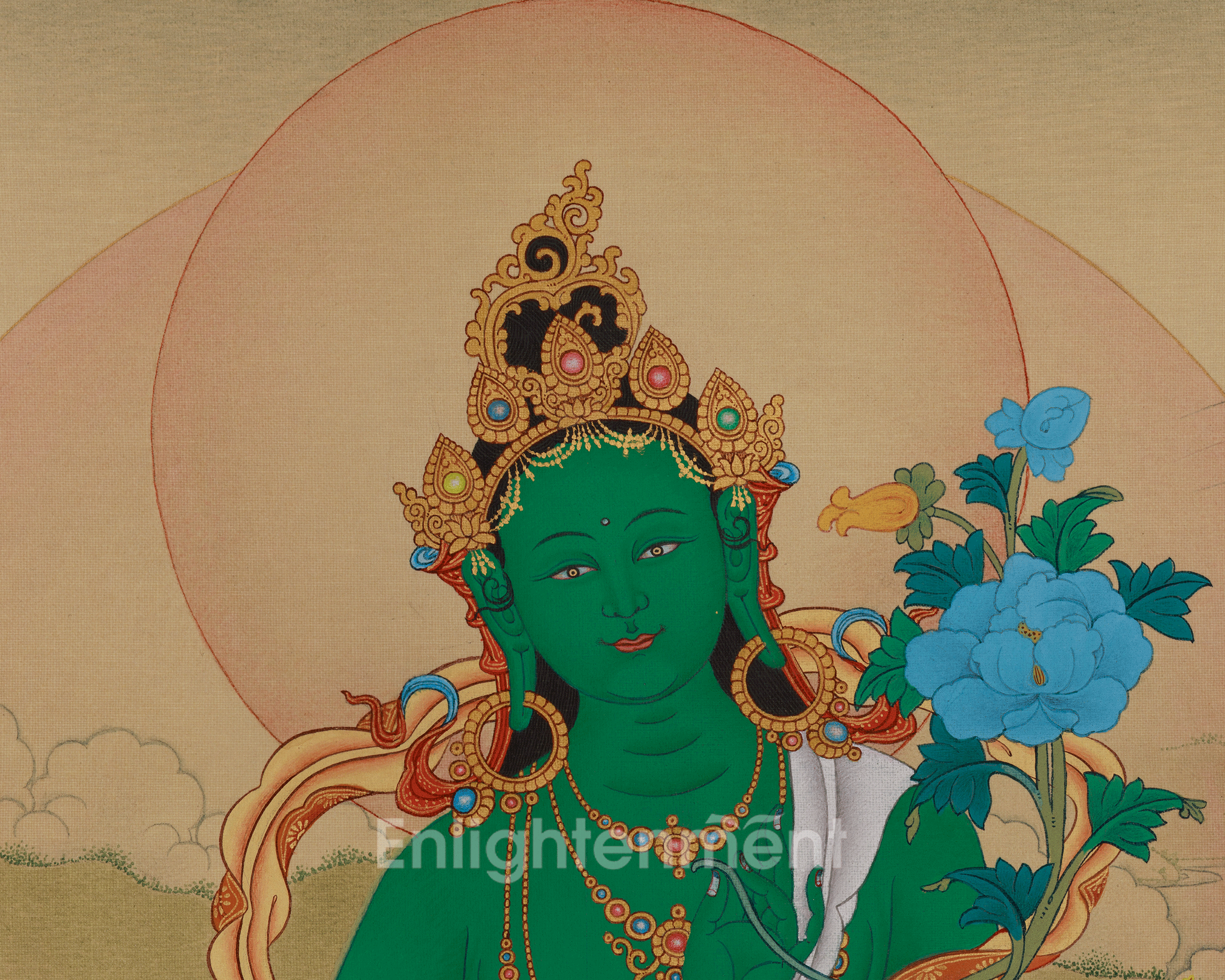 Green Tara Meditation Art | Compassion and Protection Deity