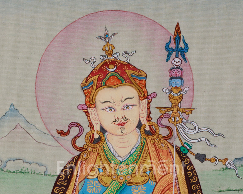 Lotus Born Buddha, Guru Rinpoche Thangka | Hand-Painted Padmasambhava Art