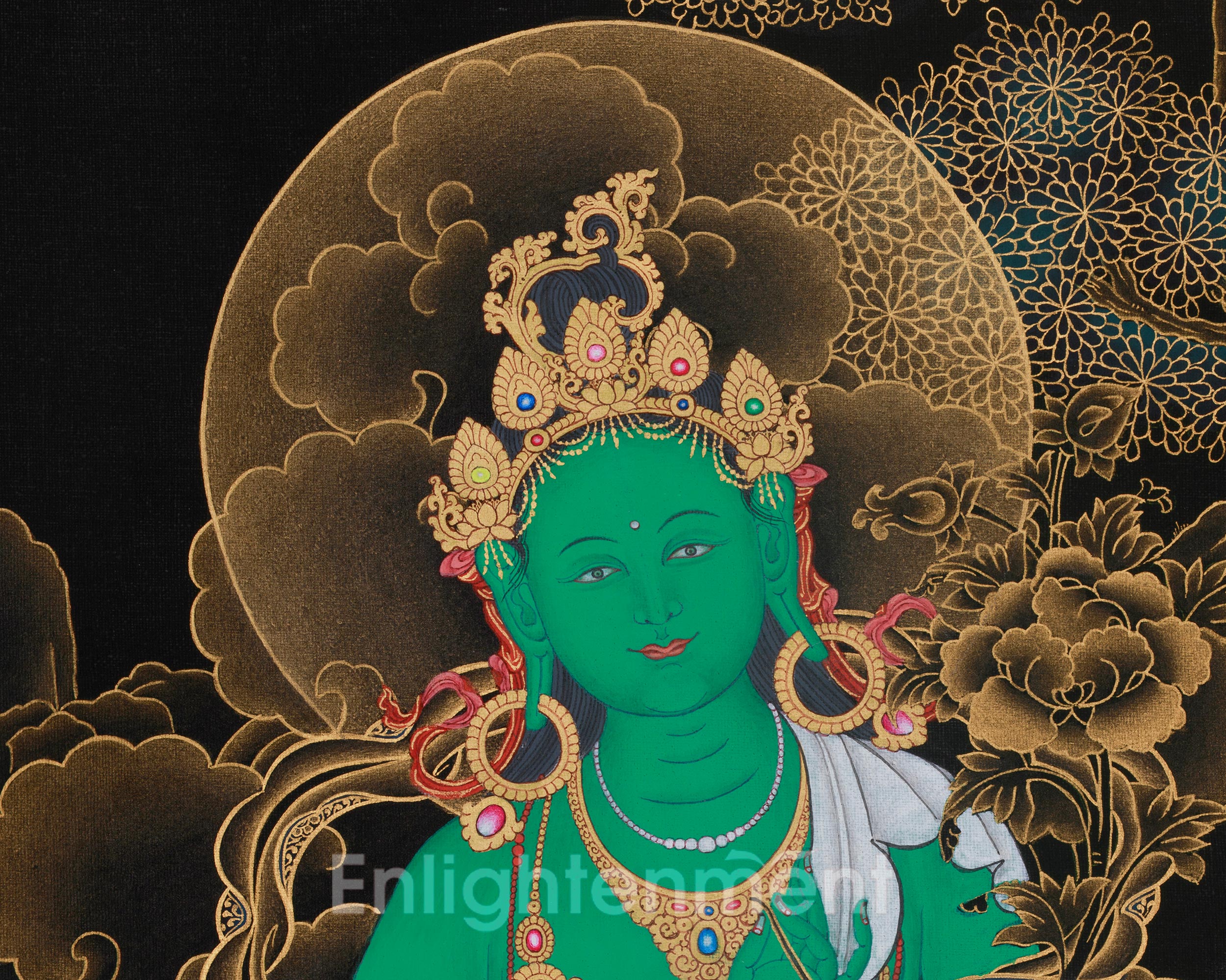 Green Tara Sacred Artwork | Meditation Deity | Healing Goddess