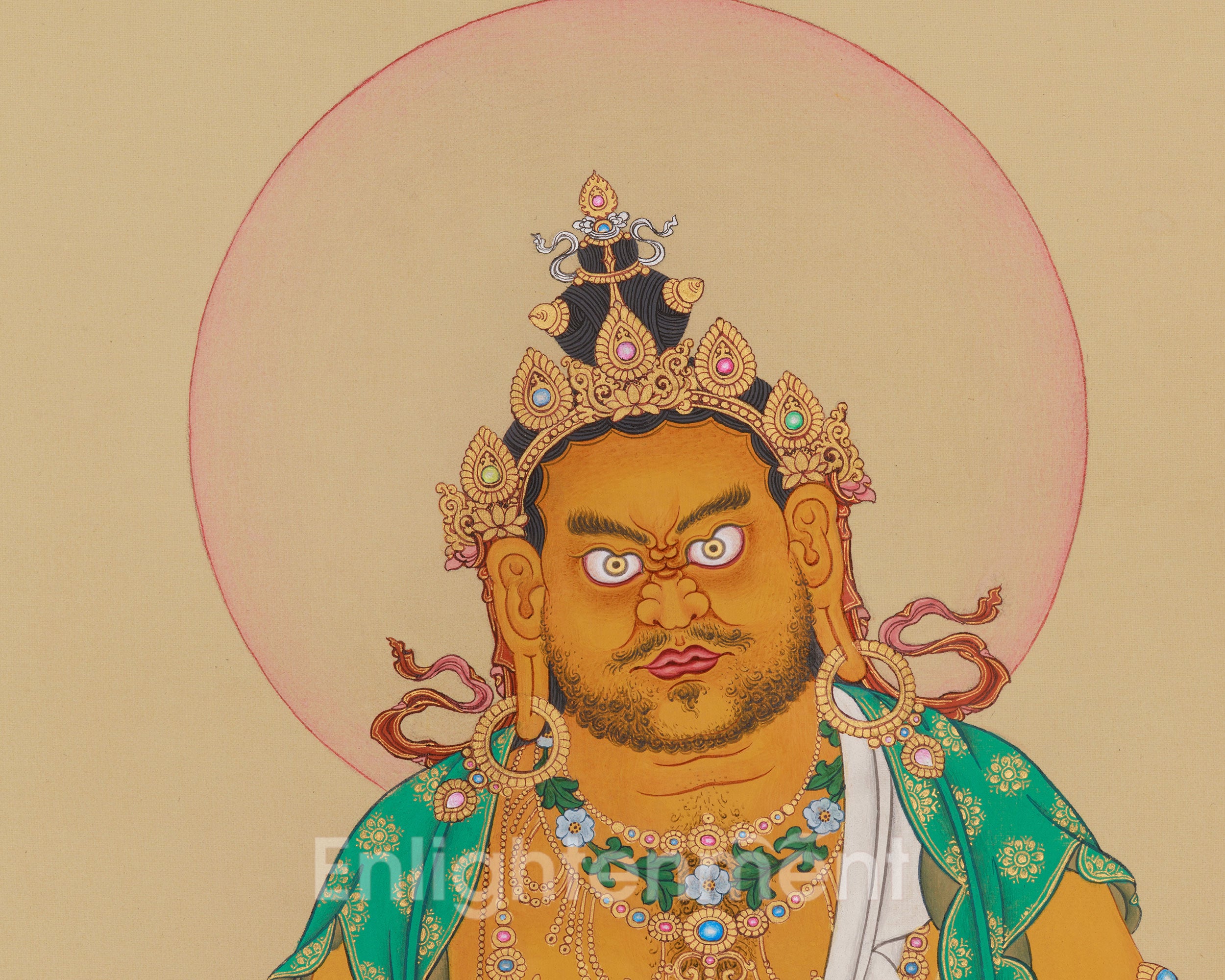 Himalayan Dzambhala Artwork | Wealth Deity | Buddhist Prosperity Artwork
