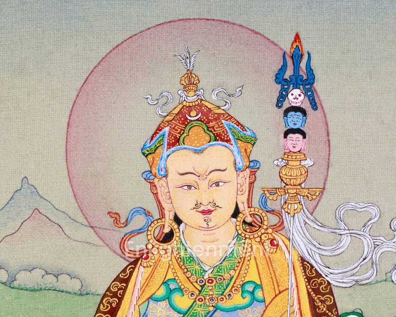 Perfectly Sized Padmasambhava Thangka | 9 Inched