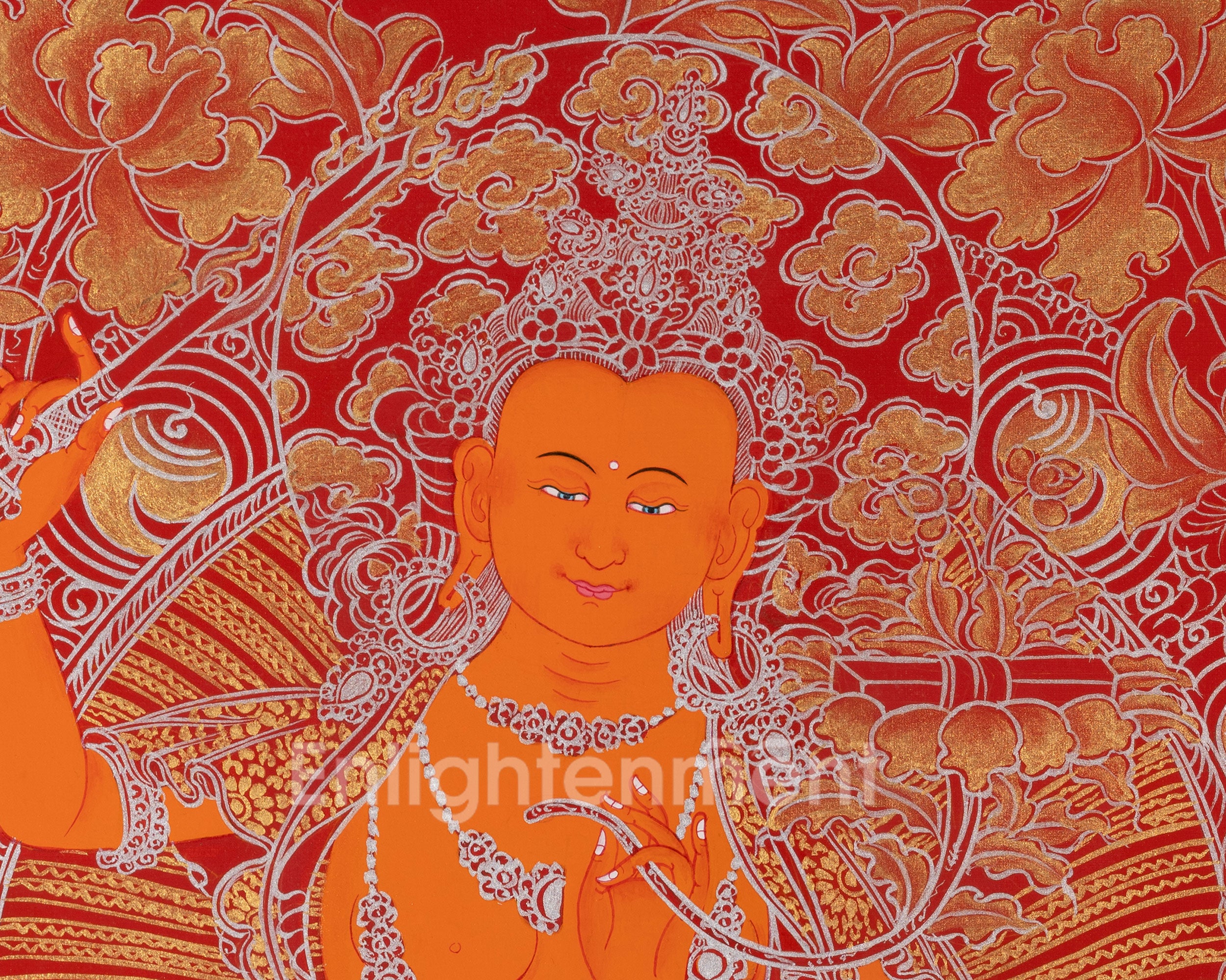 Manjushree Thangka Painting | Bodhisattva Of Wisdom | Religious Art