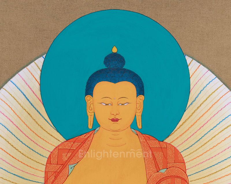 Tibetan Buddha Thangka | Siddhartha Gautama Art | Spiritual Enlightenment Decor