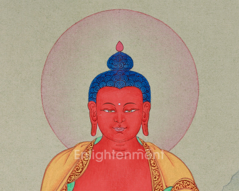 Amitabha Buddha, Small Thangka | Natural Stone Hues