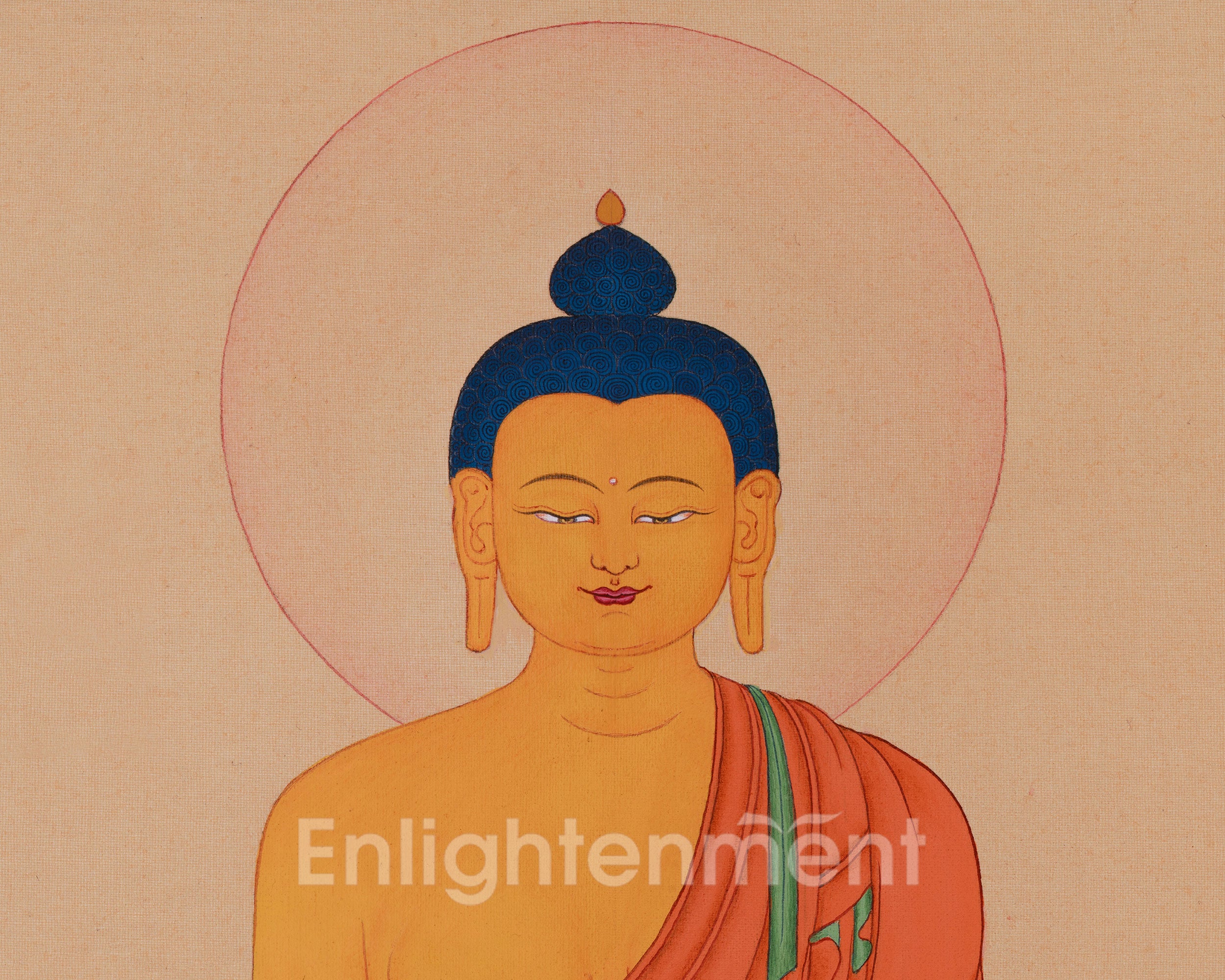 Namo Gautama Buddha | Minimal Thangka Painting