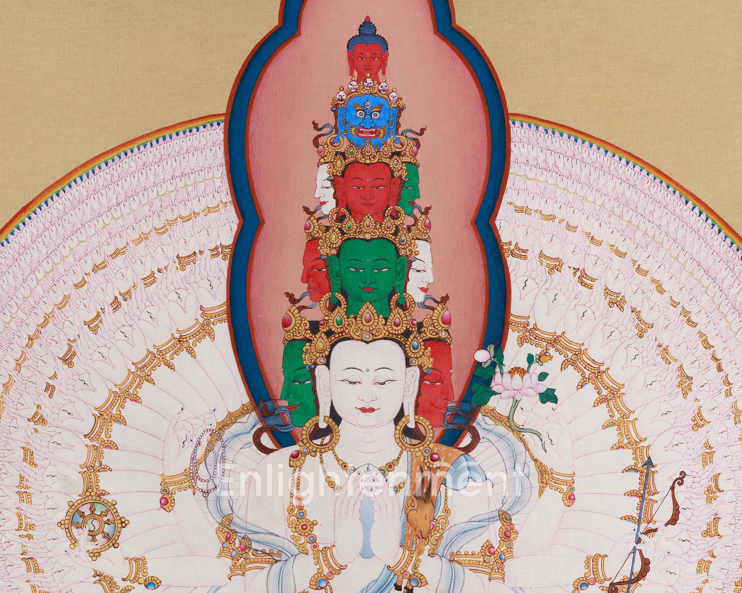 Original Handmade 1000 Armed Avalokiteshvara Thangka | Embodying Infinite Mercy and Healing