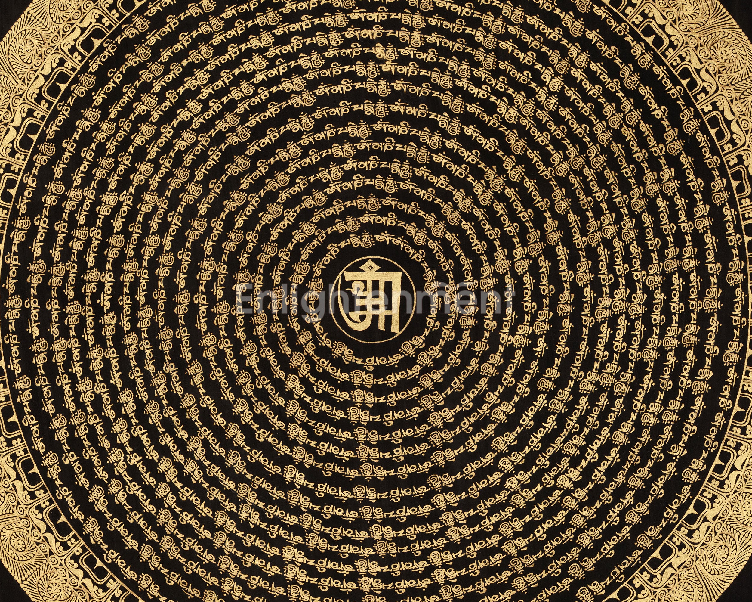 Himalayan Mantra Mandala Art | Sacred Tibetan Thangka