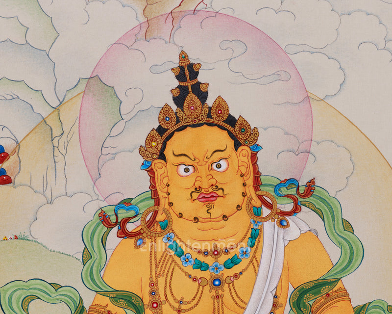 Tibetan Wealth Deity Thangka | Hand-Painted Art for Prosperity and Abundance