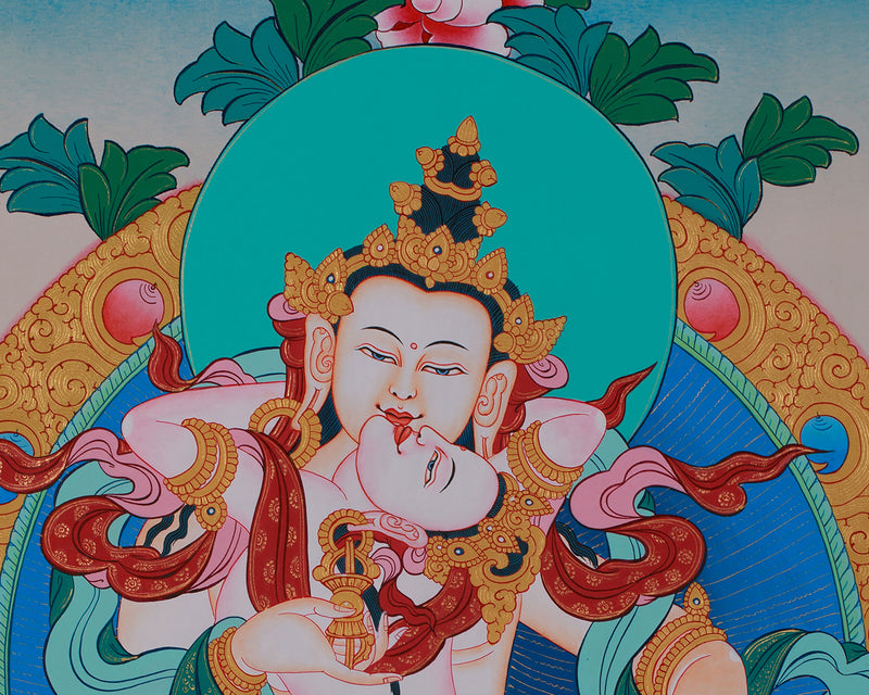 Vajrasattva Yab Yum | Thangka for Purification & Spiritual Awakening