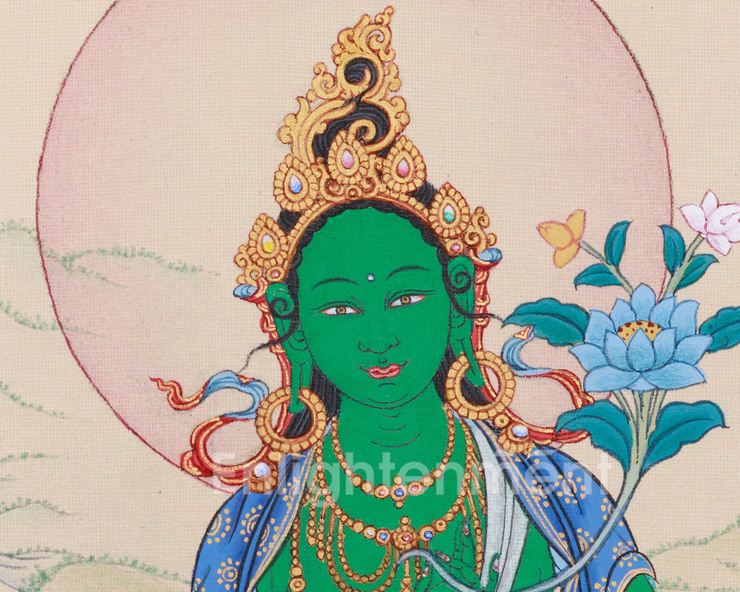 Traditional Shyama Tara Thangka | Green Tara, Goddess of Healing and Liberation