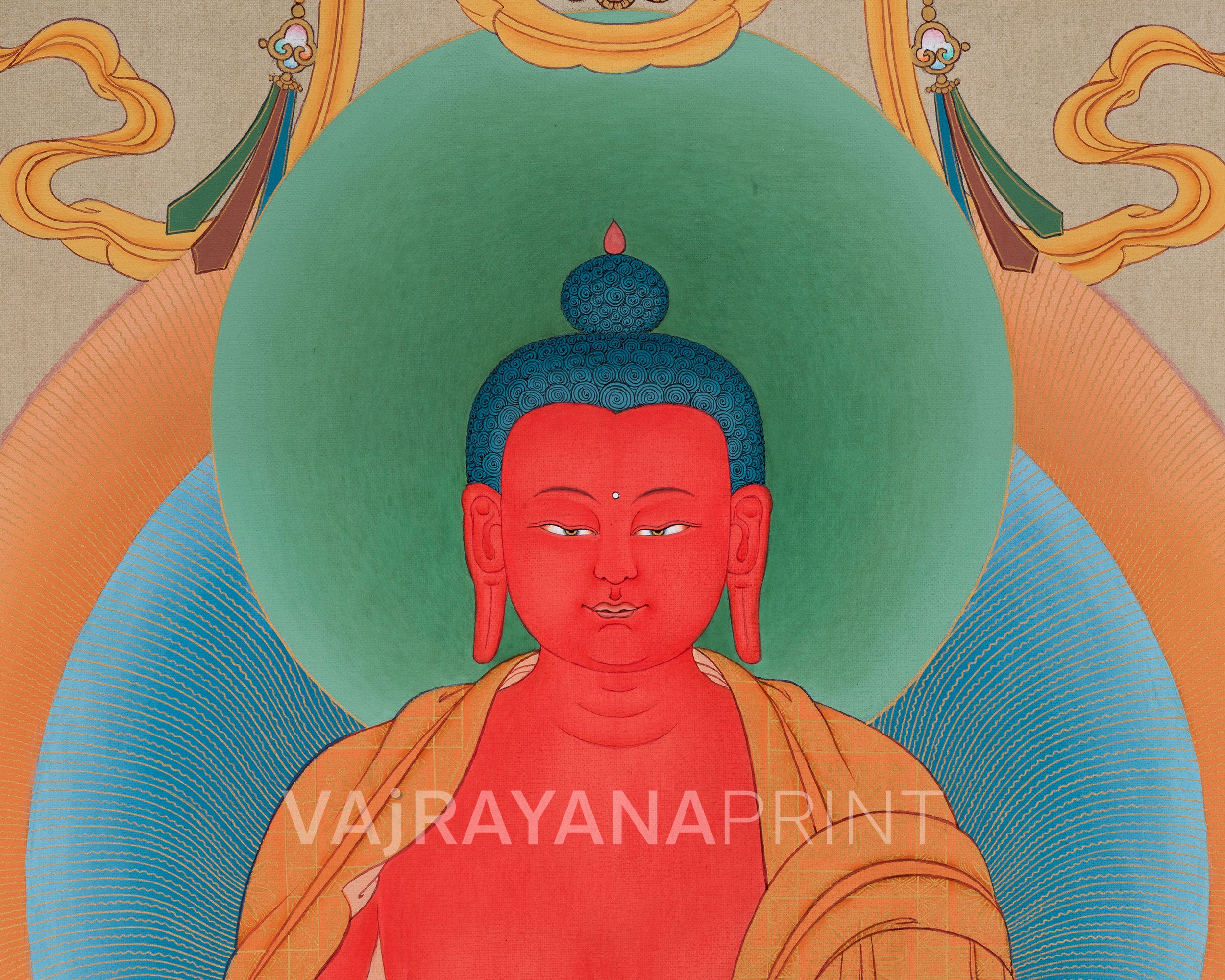 Buddha Amitabha Canvas Print | Rare Tibetan Artwork of the Buddha of Infinite Light