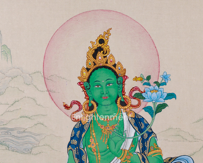 Mother of Liberation Thangka - Small Green Tara Artwork