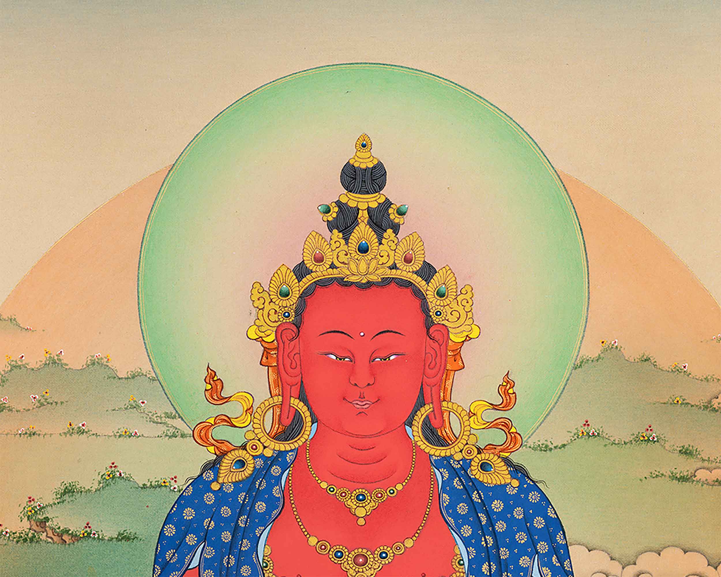 Amitayus Buddha| Traditional Wall Decor| Buddha Art