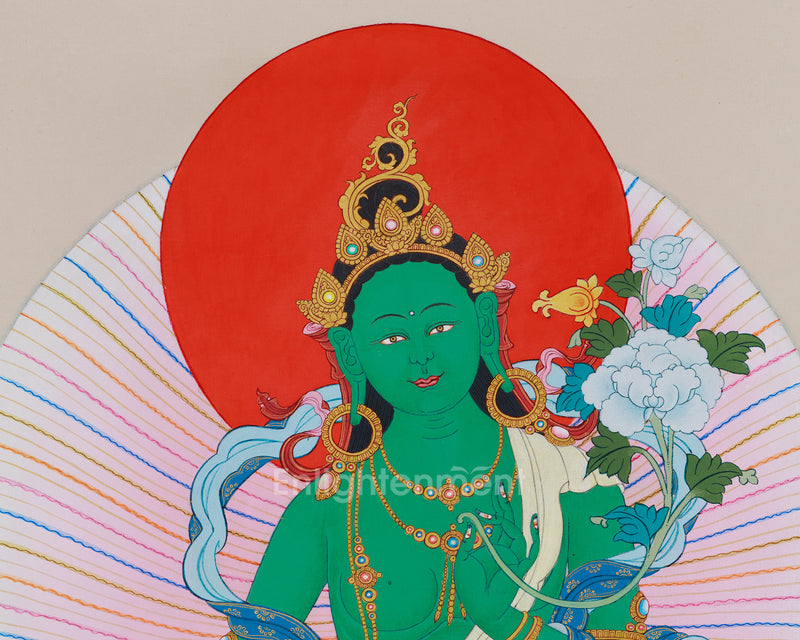 Mother Tara’s Blessings: Beautiful Goddess Tara Painting for Meditation Spaces