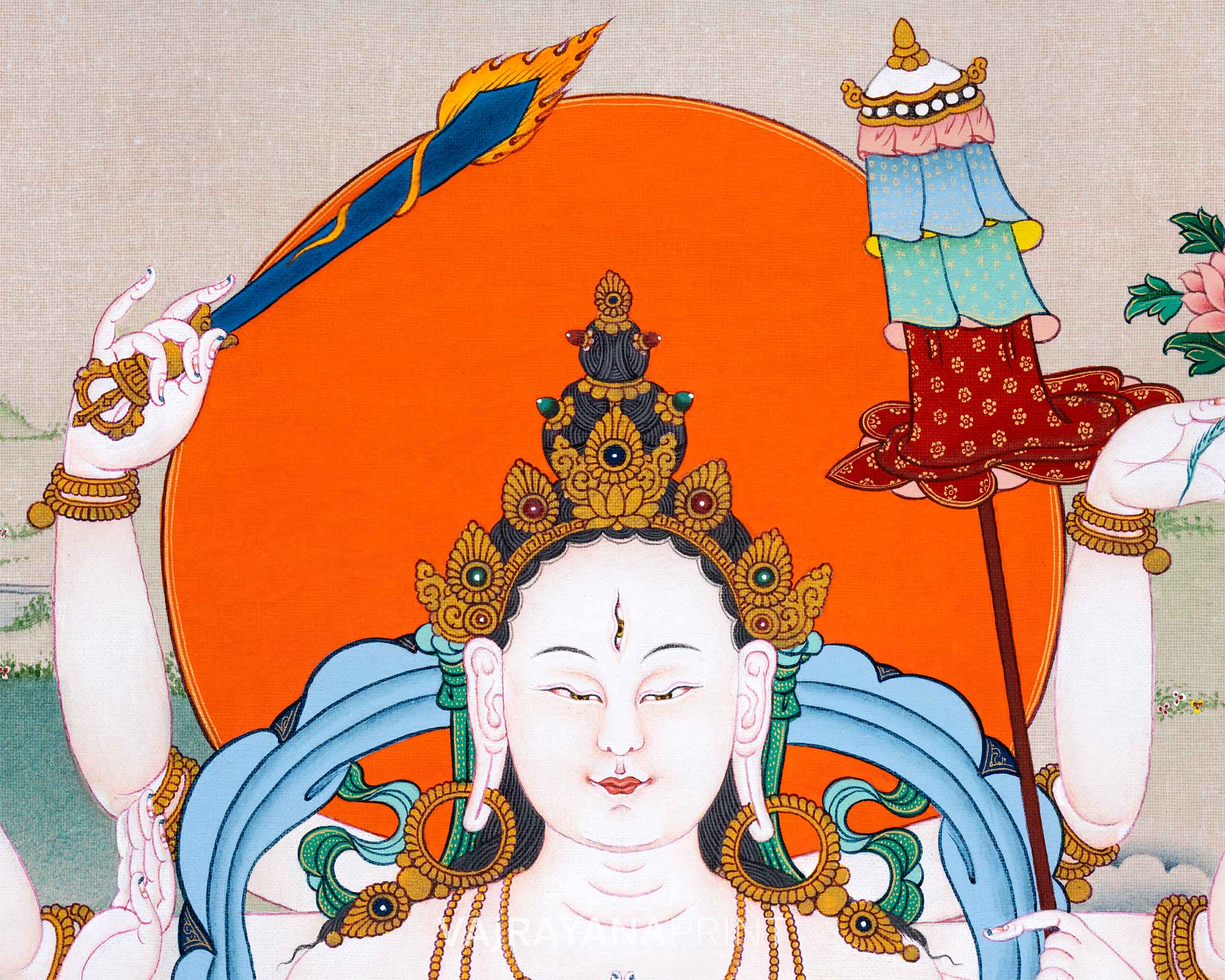 Cundi Thangka Print's Graceful Presence | Embodiment of Compassion and Wisdom