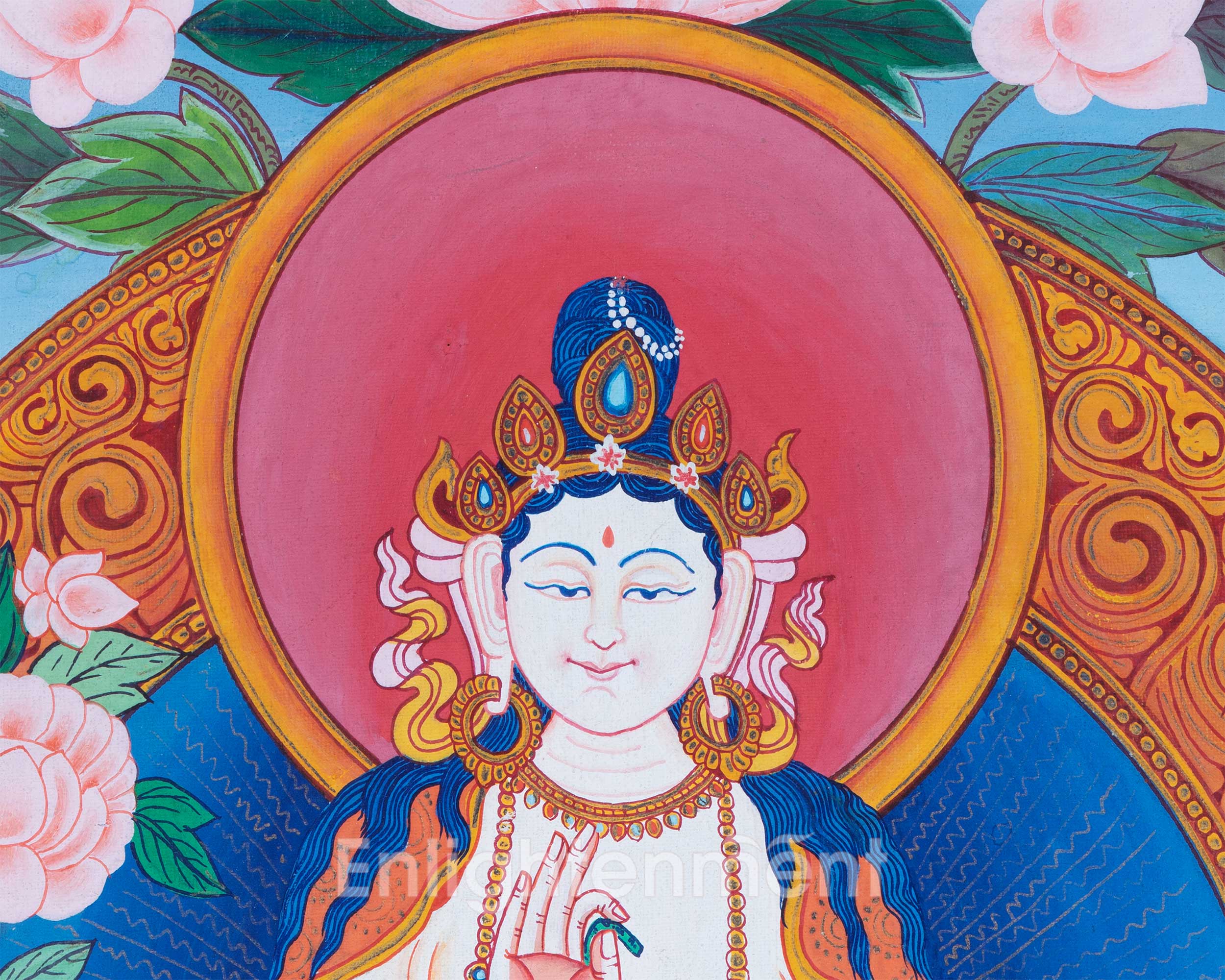 White Tara | Female Buddhist Divinity | Original Thangka Painting