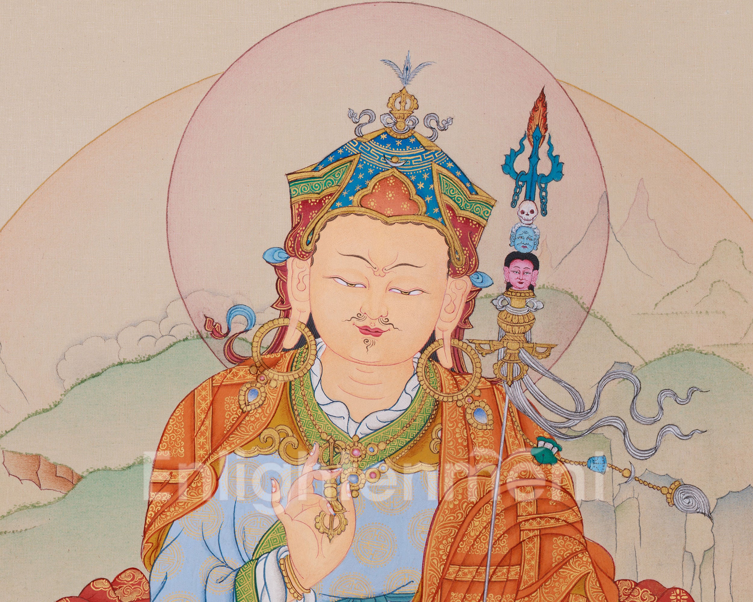 Lotus Born Guru Rinpoche Thangka | A Symbol of Wisdom and Protection