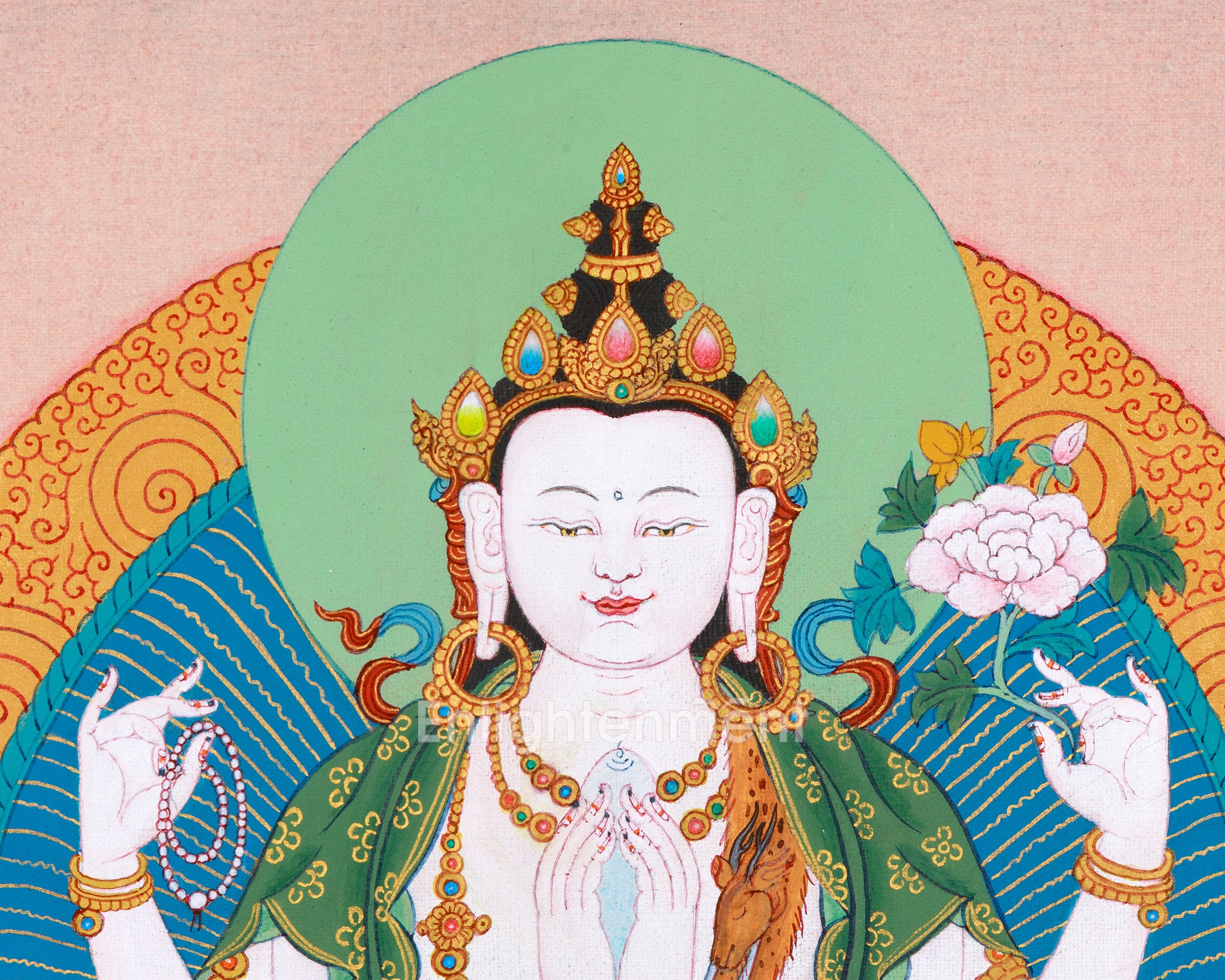 Four Arm Chenrezig Thangka | Tibetan Buddhist Art
