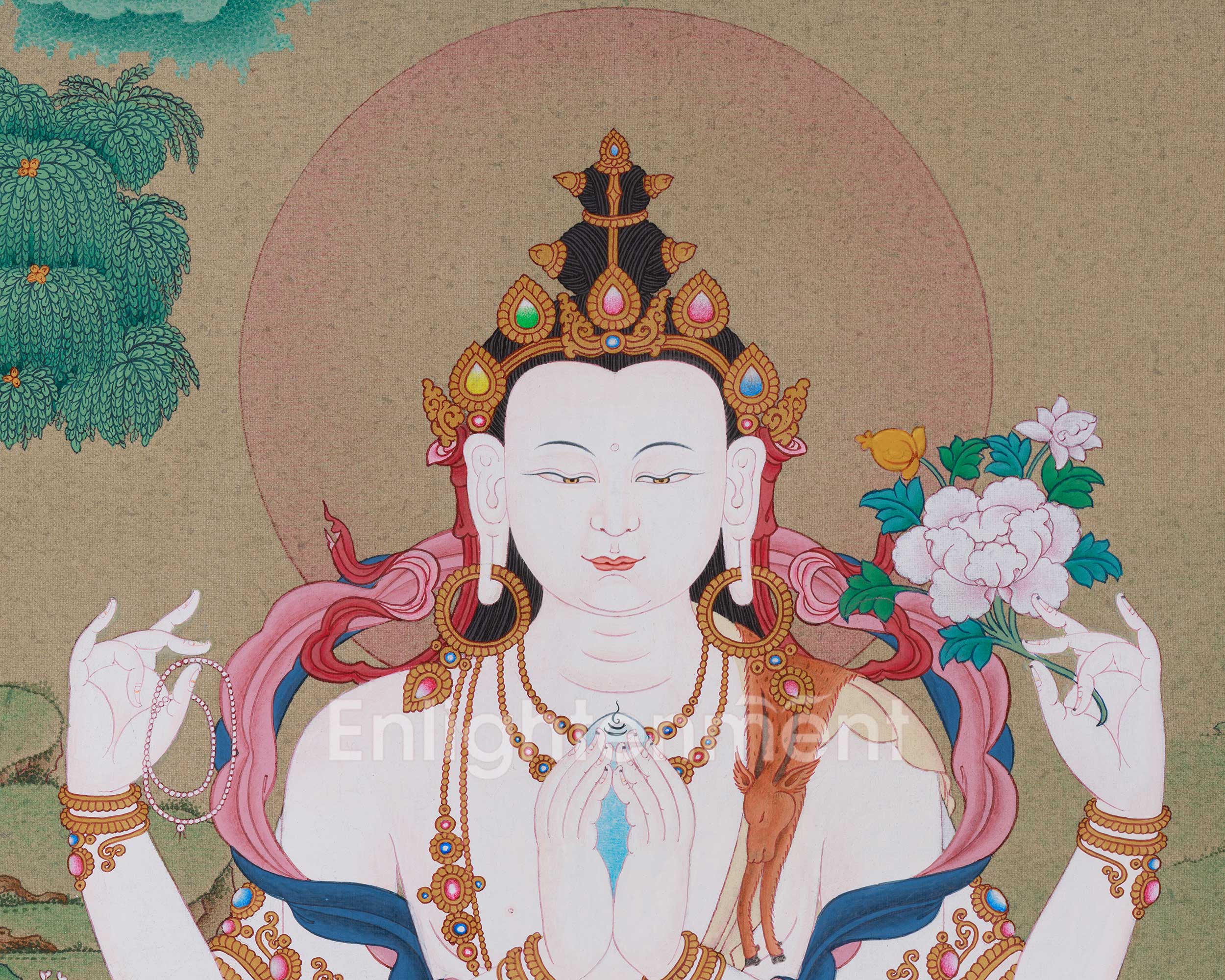 Compassion Deity, Chenrezig Thangka | The Bodhisattva of Mercy in Sacred Art