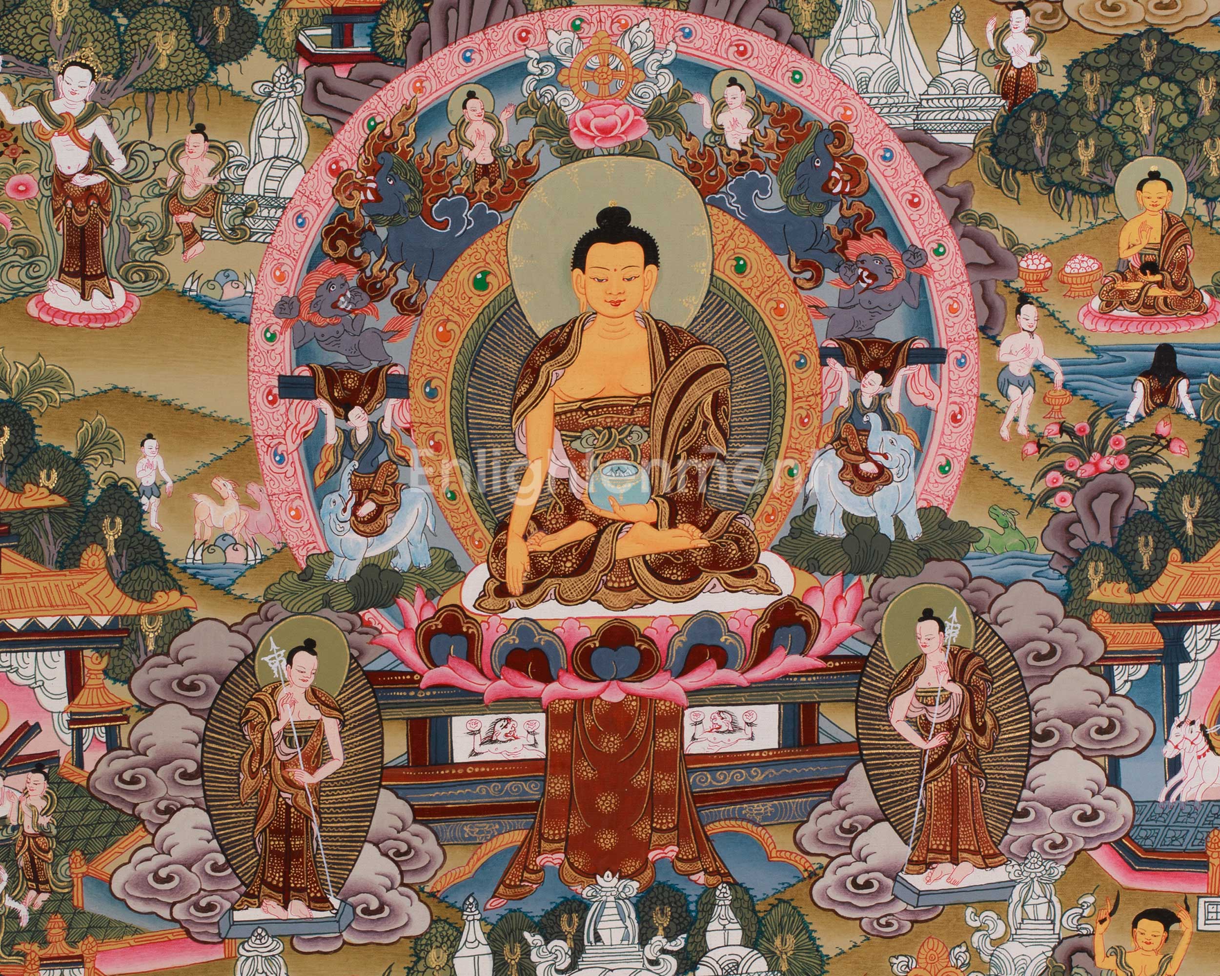 Buddha Life Story Thangka | Buddha of Enlightenment