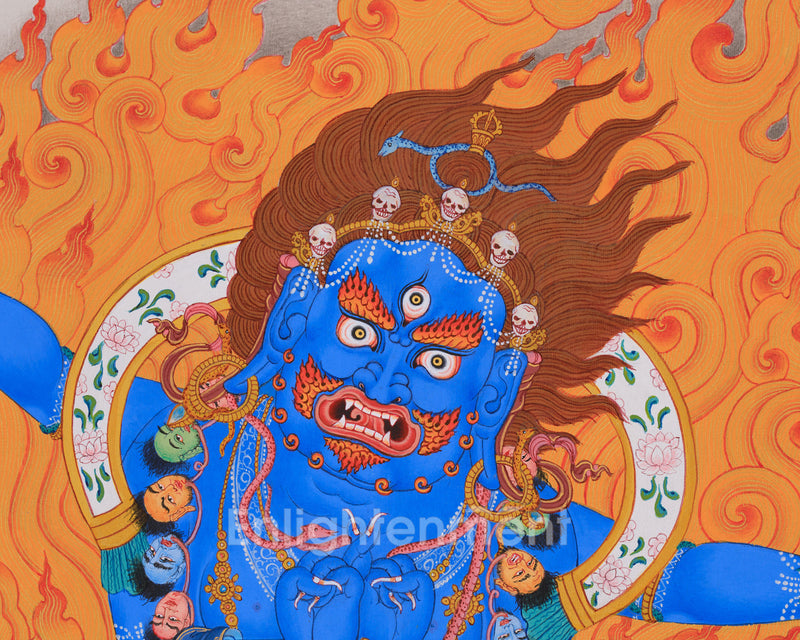 Butadamara Vajrapani Thangka | Wrathful Guardian of Wisdom and Power