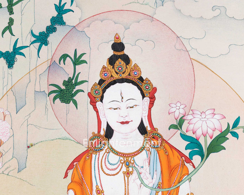 Divine Goddess White Tara Thangka