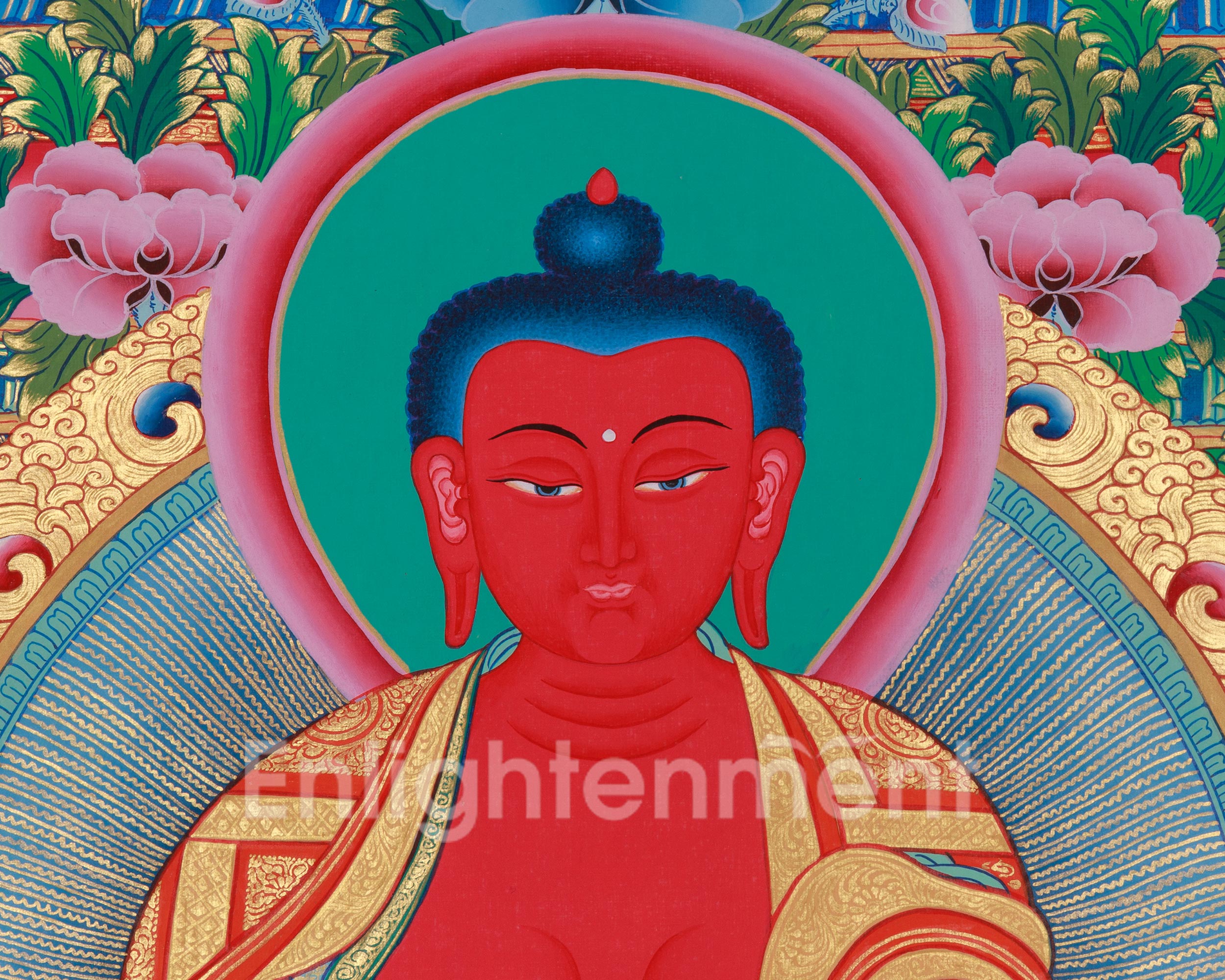 Traditional Amitabha Buddha Thangka | Pure Land Meditation and Spiritual Bliss