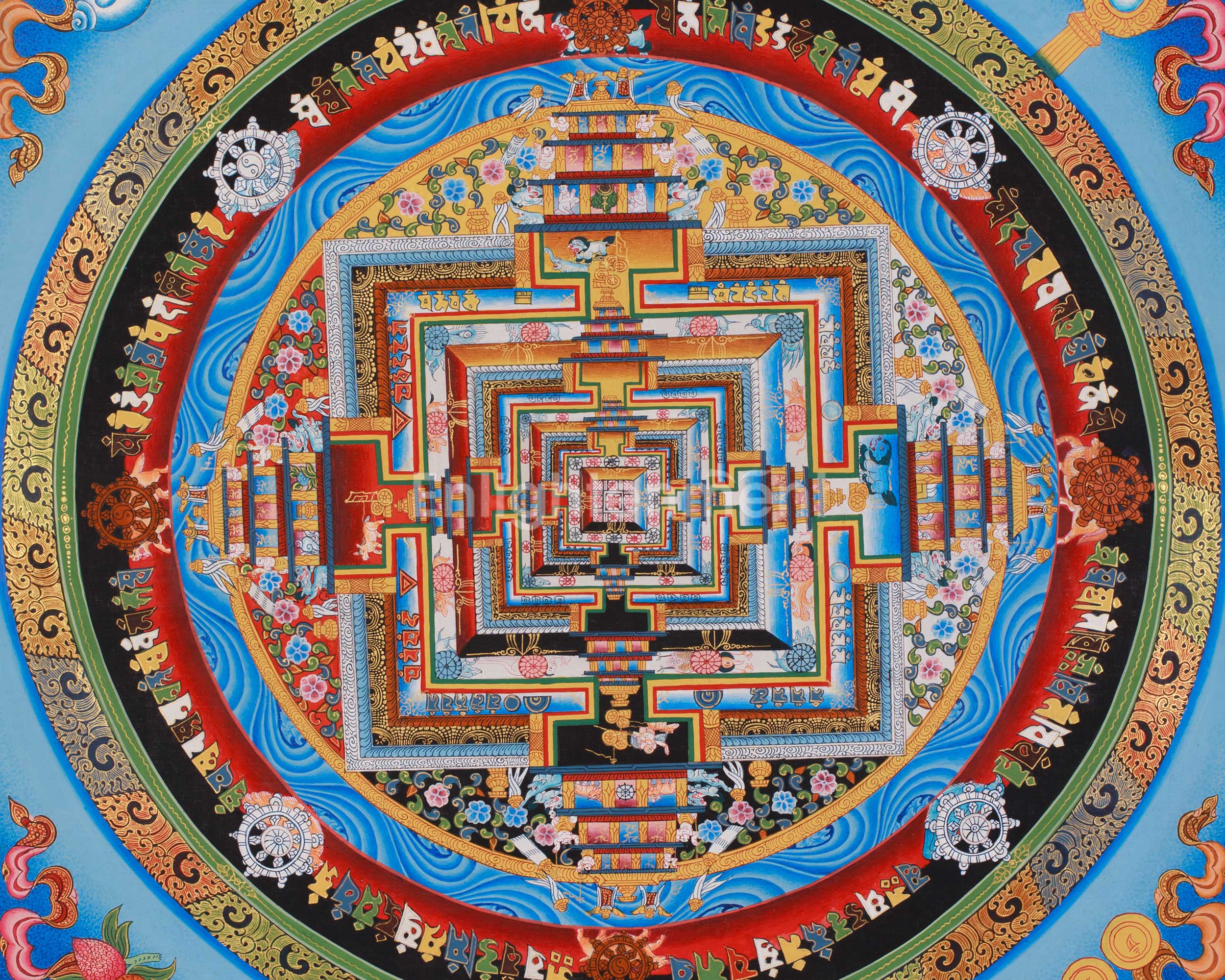 Himalayan Thangka of Kalachakra Mandala | Tibetan Art