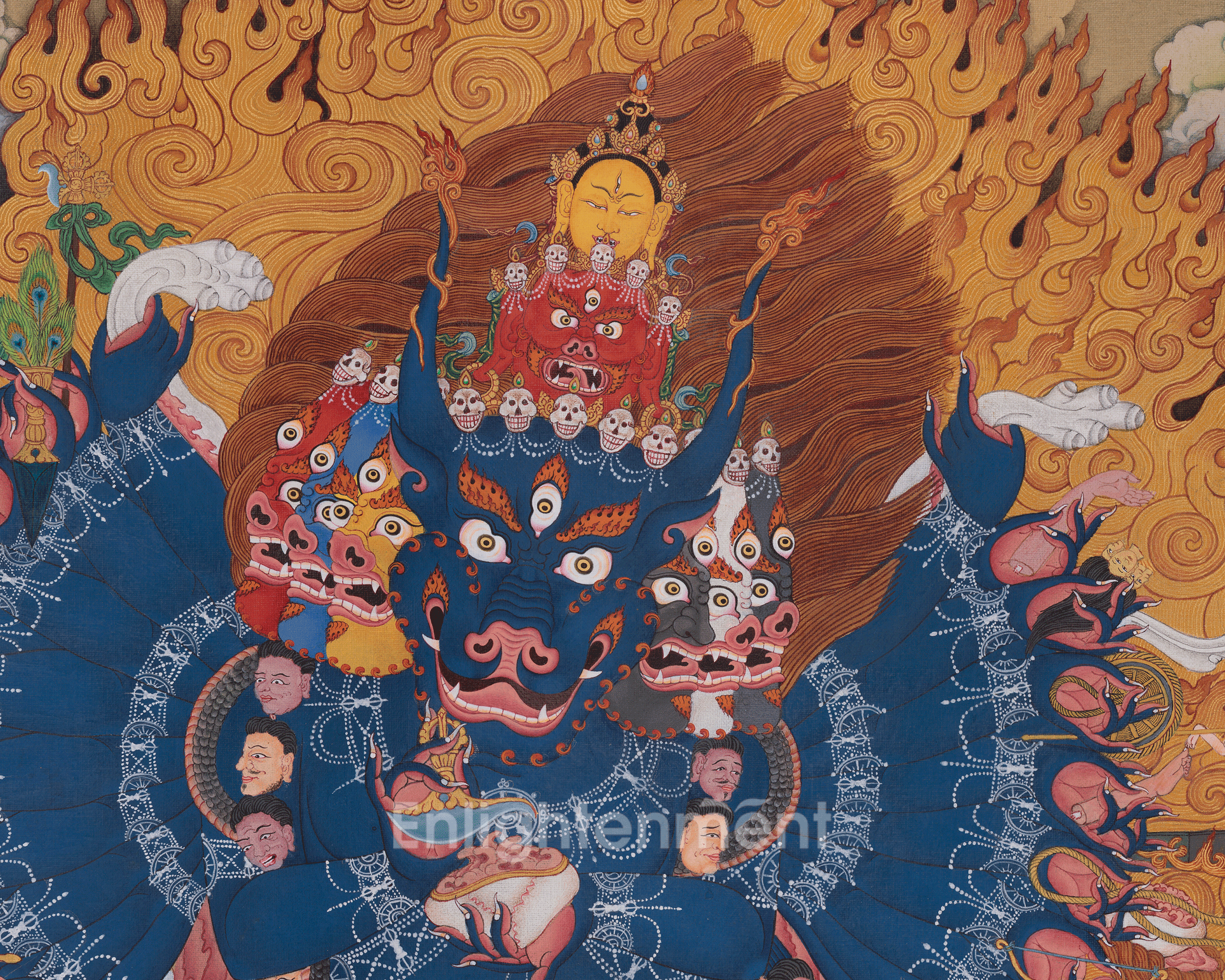 Wrathful Deity Yamantaka Thangka | Fearless Wisdom and Protection